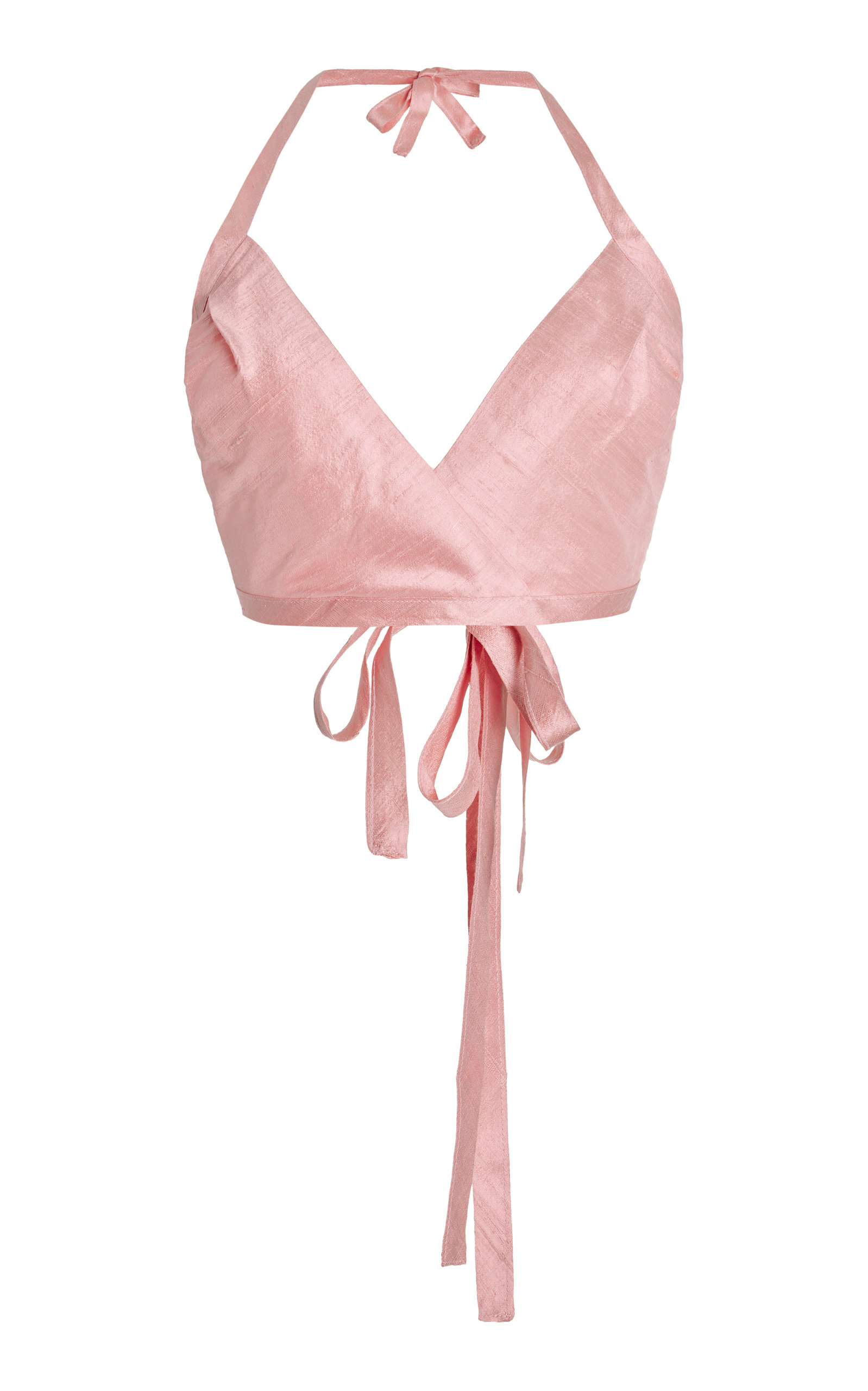 House of Aama Women's Silk Dupioni Halter Top
