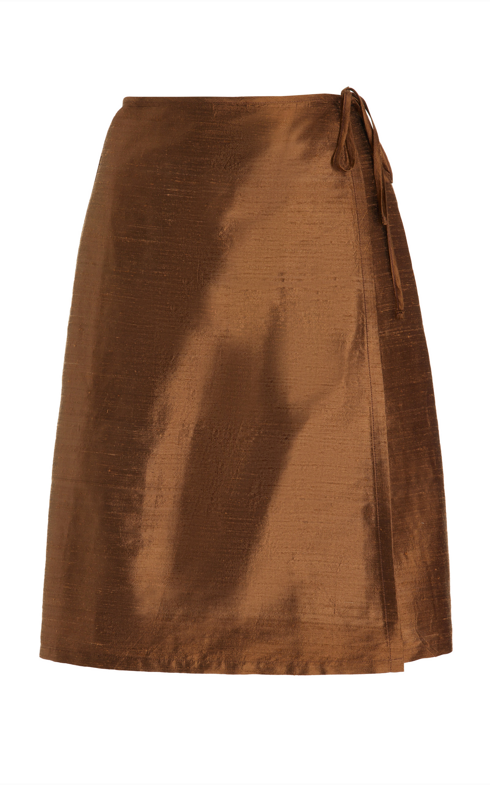 House of Aama Women's Silk Dupioni Midi Wrap Skirt