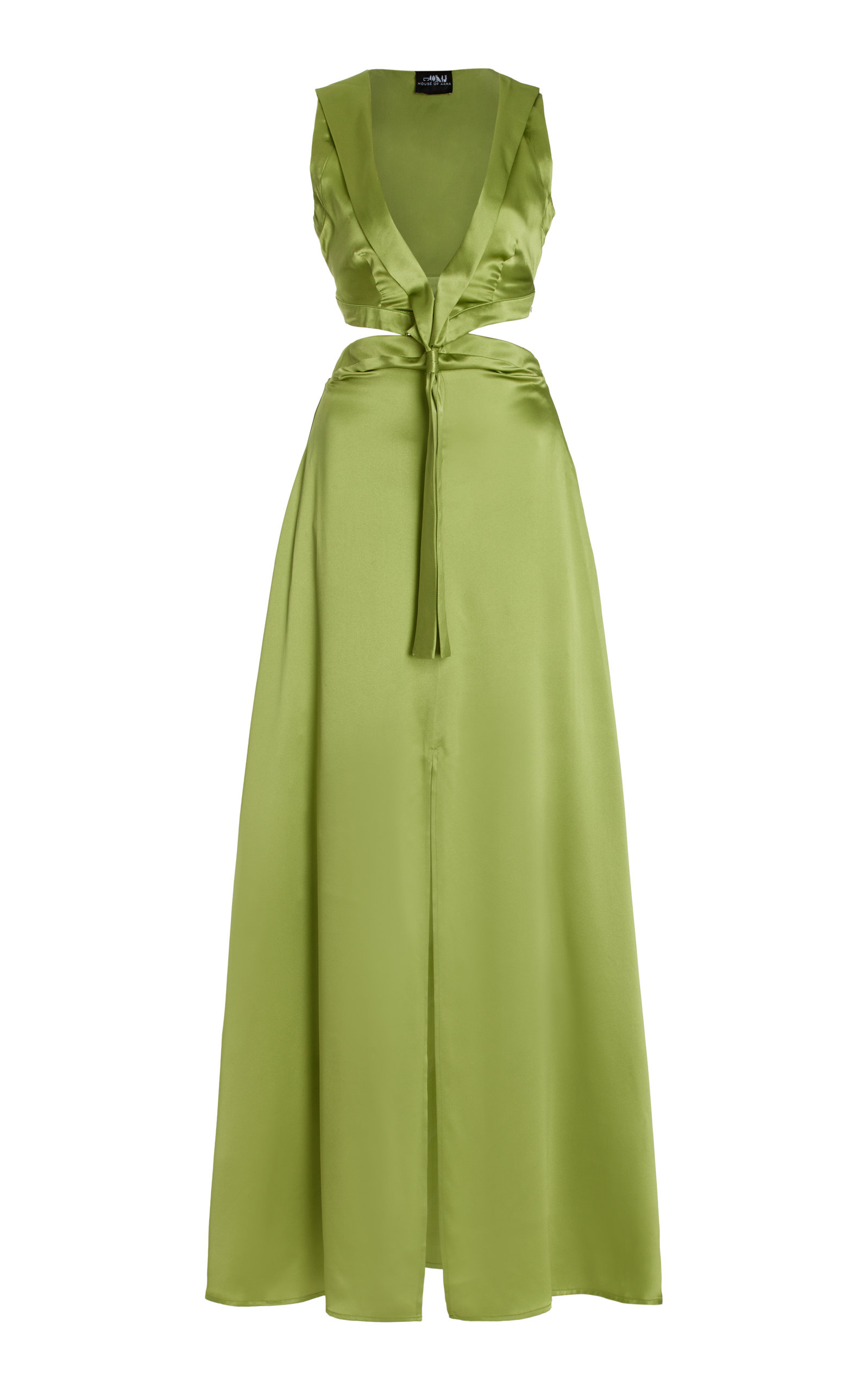 House of Aama Women's Silk Charmeuse Cutout Maxi Dress