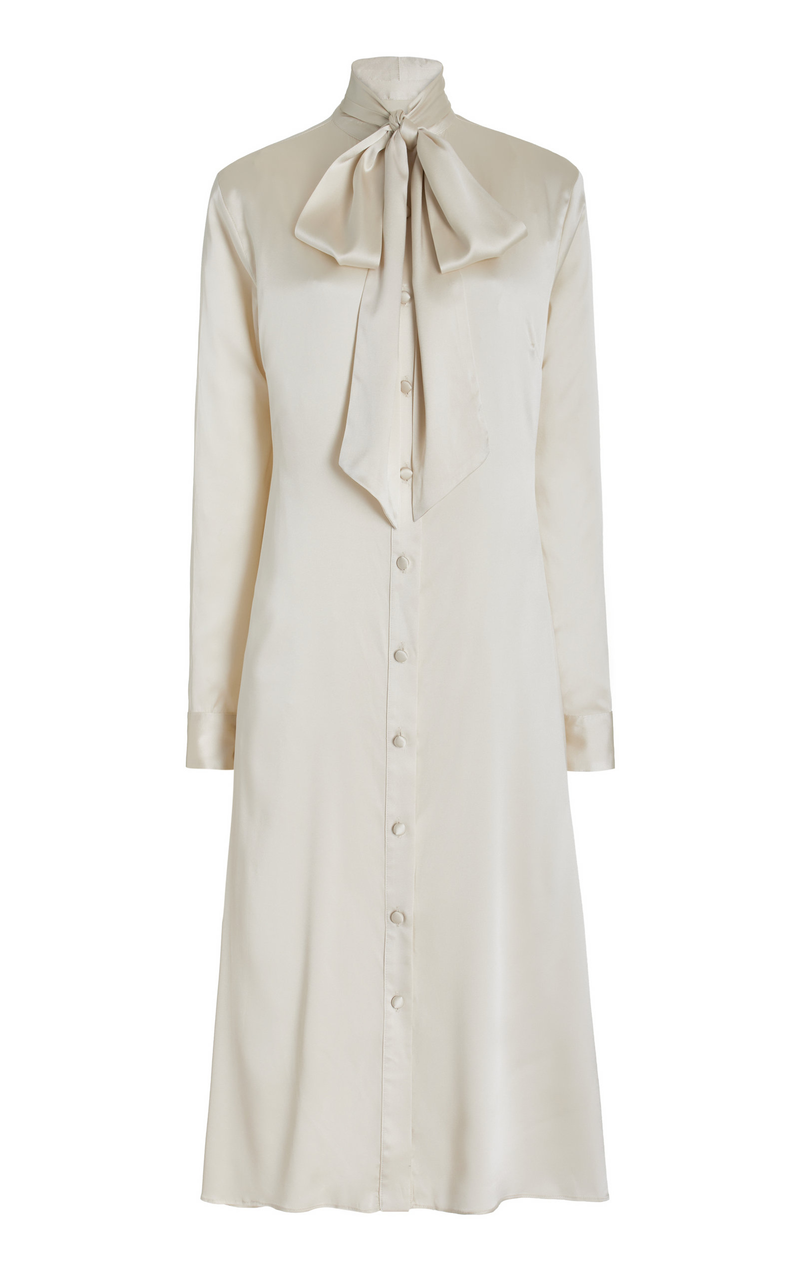 House of Aama Women's Creme Silk Charmeuse Midi Dress