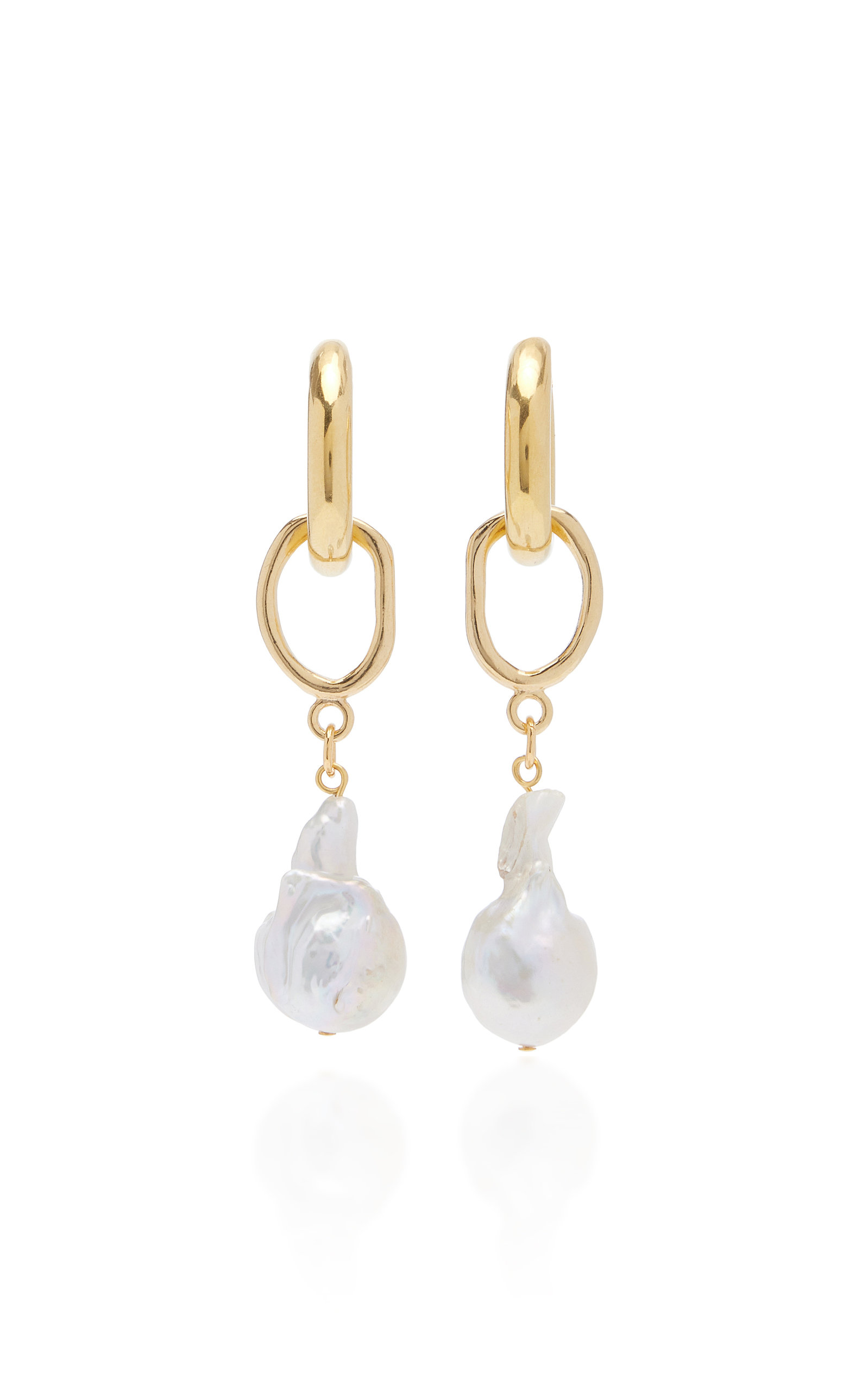 Mounser Women's Found Object Convertible 14K Gold-Plated Pearl Hoop Earrings