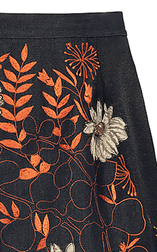 Nakka Embroidered Cotton Midi Skirt展示图