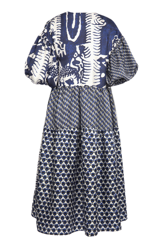 Langit Tiered Silk Midi Wrap Dress展示图
