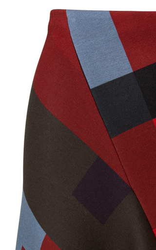 Printed Asymmetric Neoprene Midi Skirt展示图