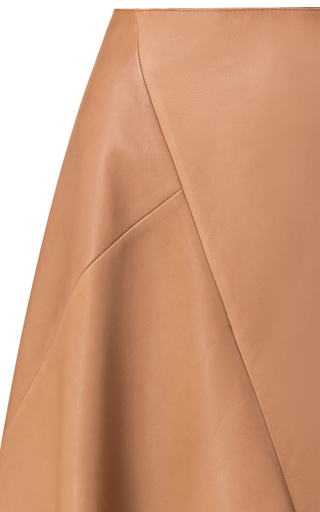 Asymmetric Leather Midi Skirt展示图