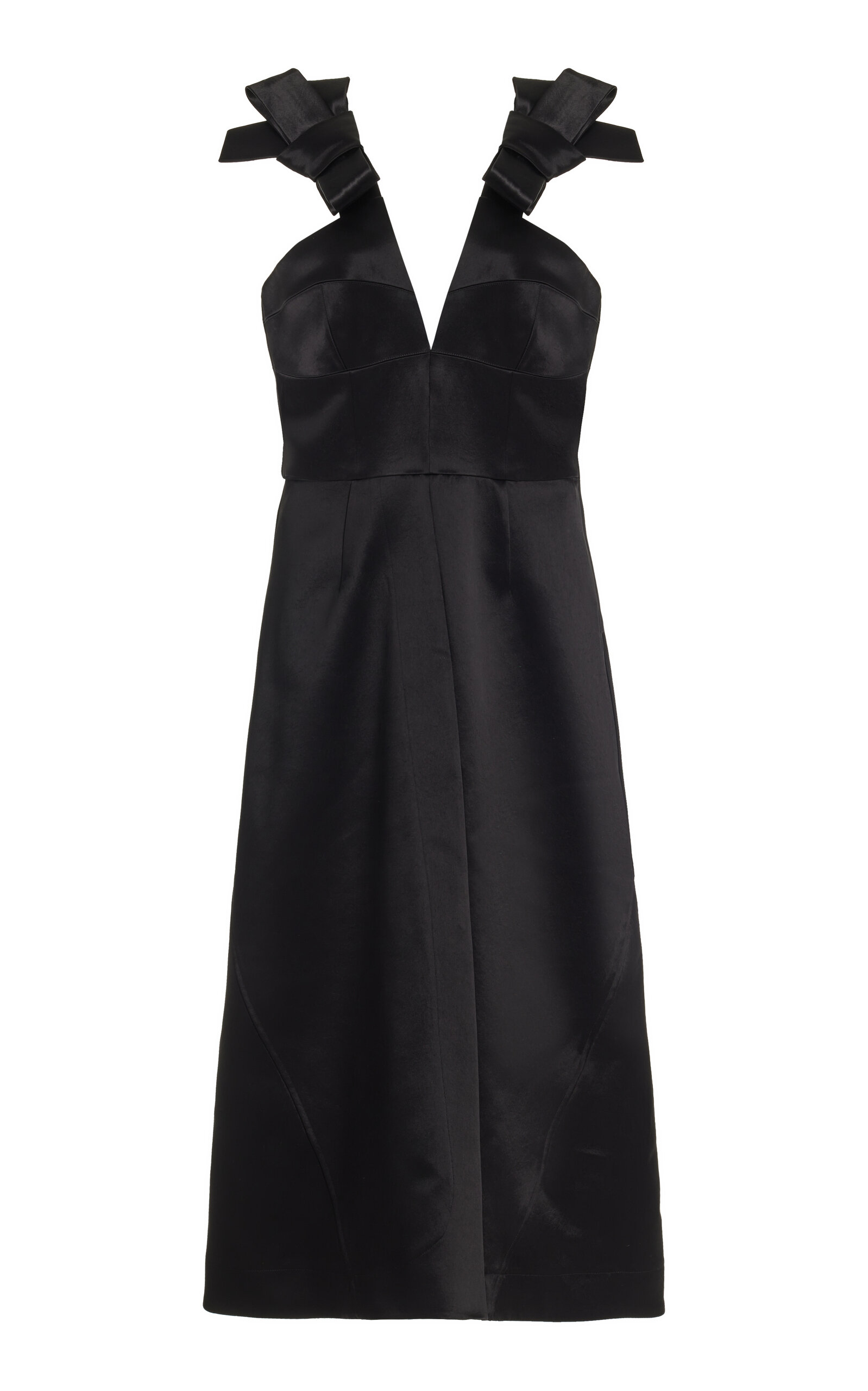 Jil Sander Black Satin Dress In Black