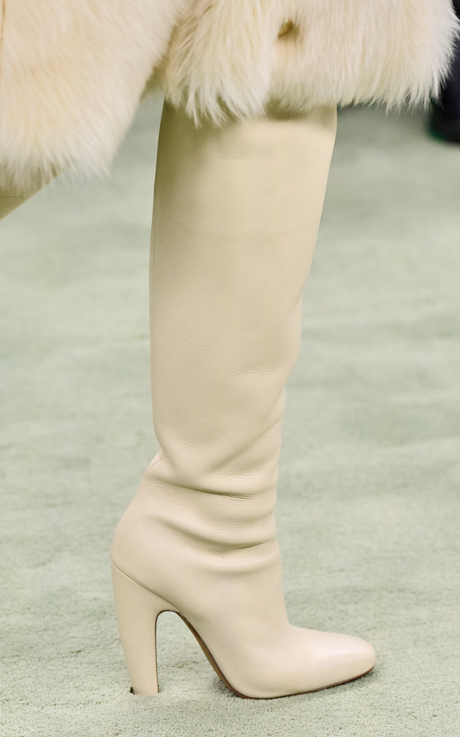 Over-The-Knee Leather High Heel Boots