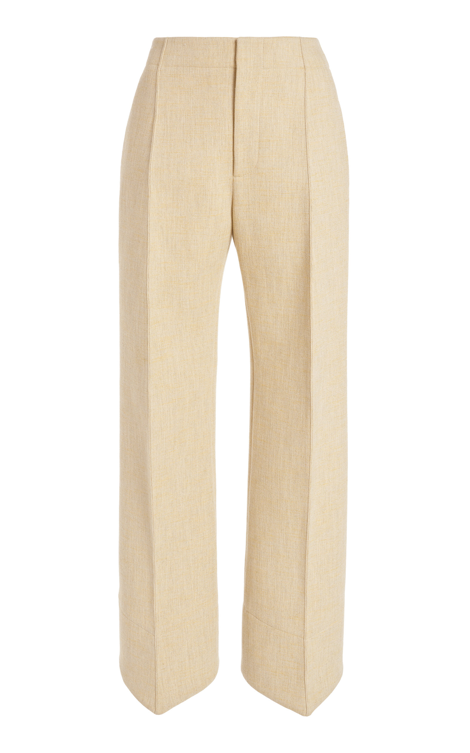 Curved Mélange-Knit Trousers