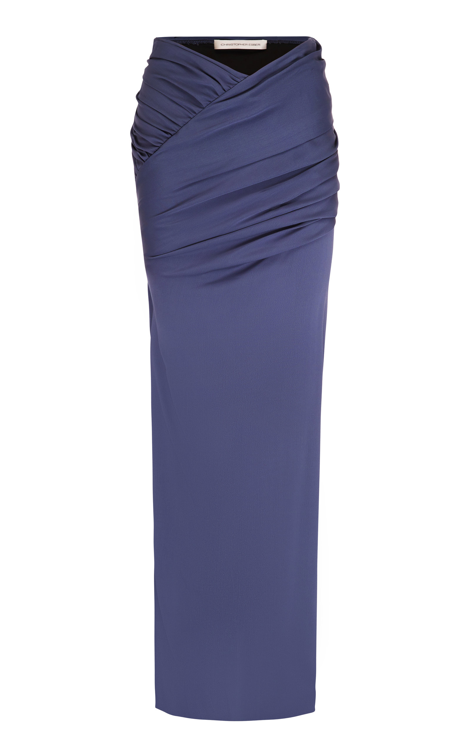 Christopher Esber - Women's Gathered Jersey Maxi Skirt - Navy - AU 10 - Moda Operandi