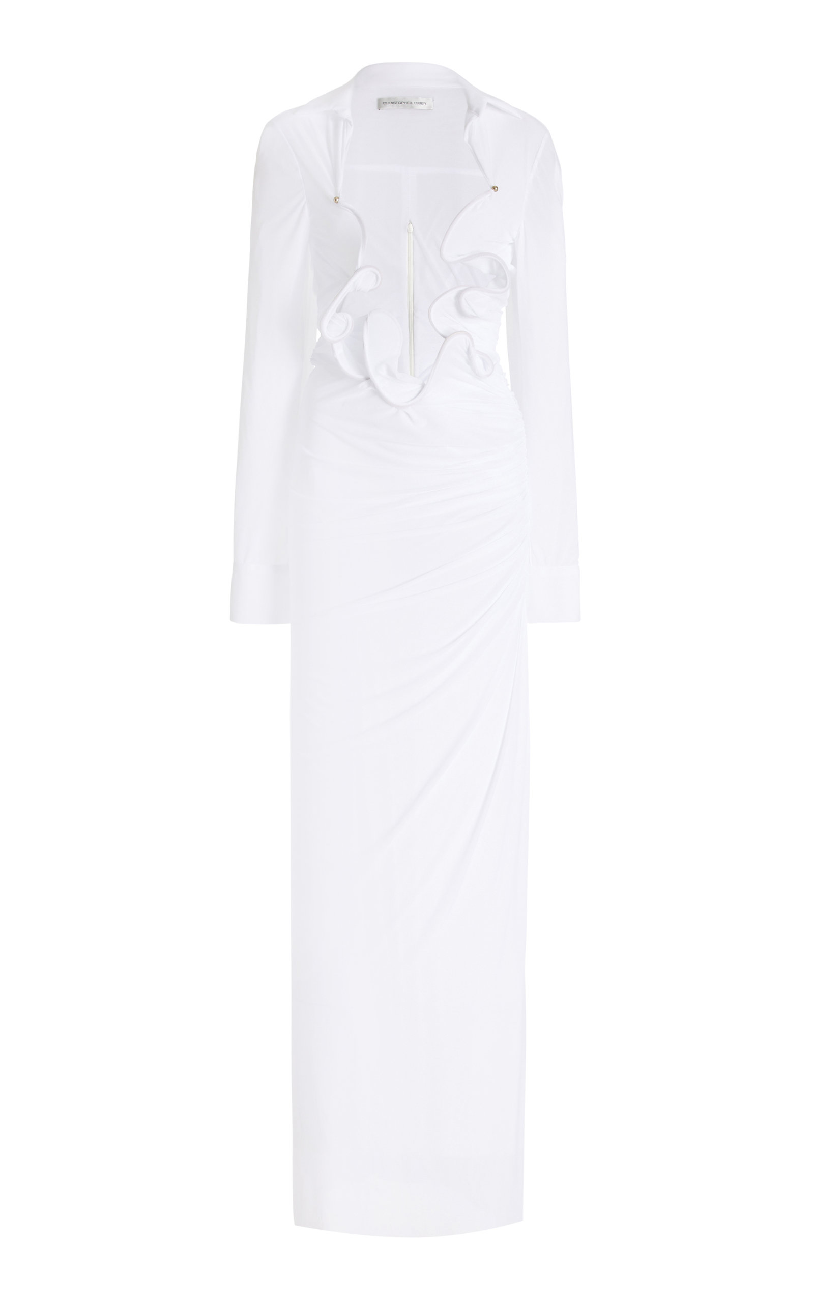 Christopher Esber Venus Plunge Midi Dress - White