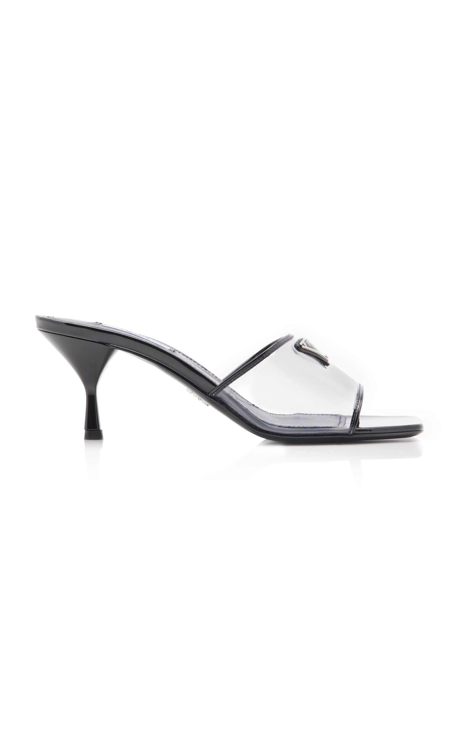 Prada - Women's Logo-Detailed PVC Mules - Black - IT 37 - Moda Operandi