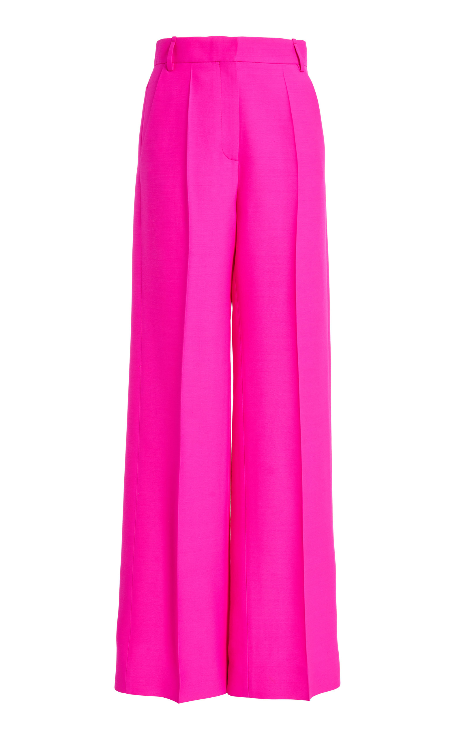 Valentino - Women's Crepe Couture Straight-Leg Pants - Pink - IT 38 - Moda Operandi