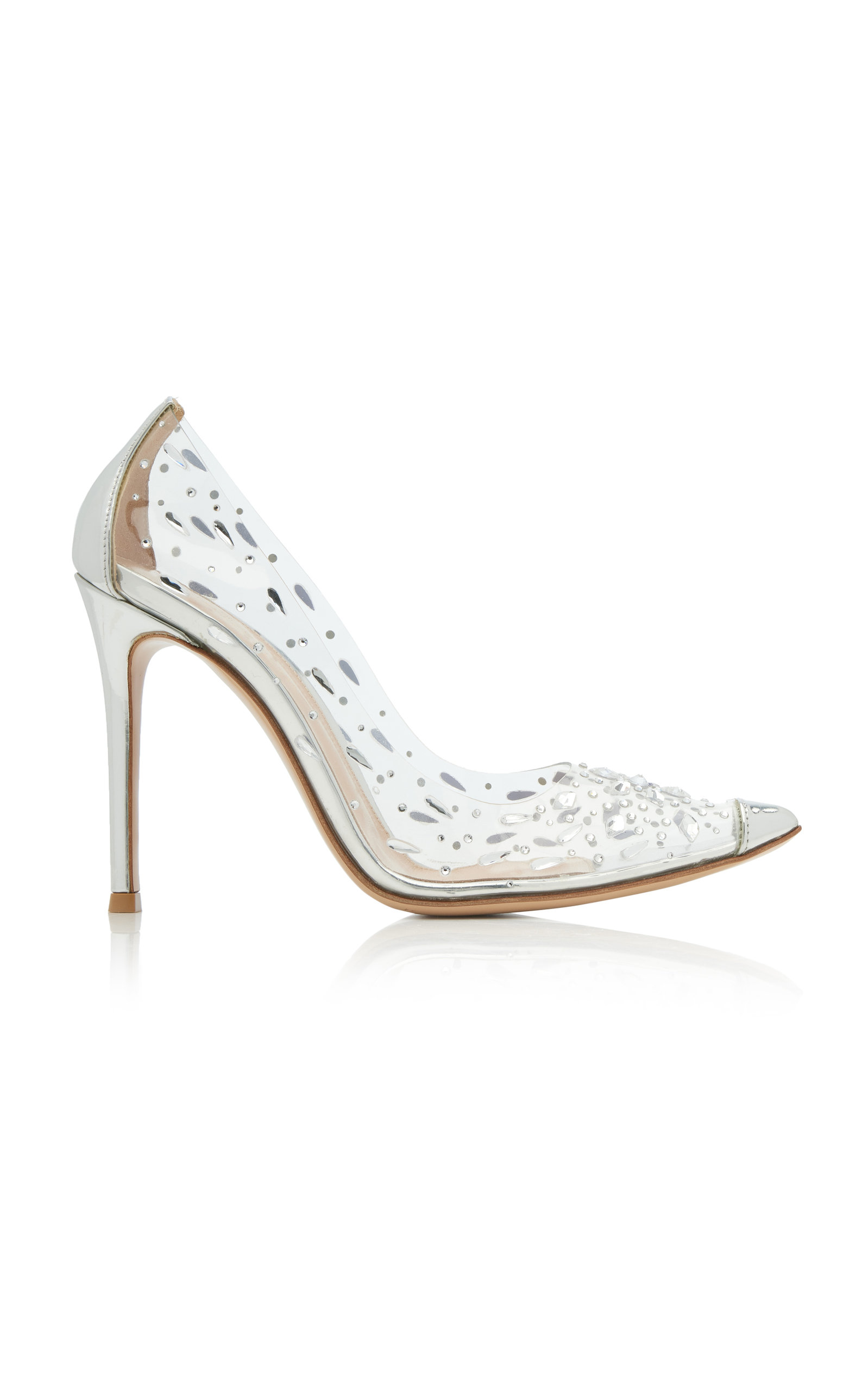 Gianvito Rossi Crystalembellished Halley Pumps 105 In Silver ModeSens