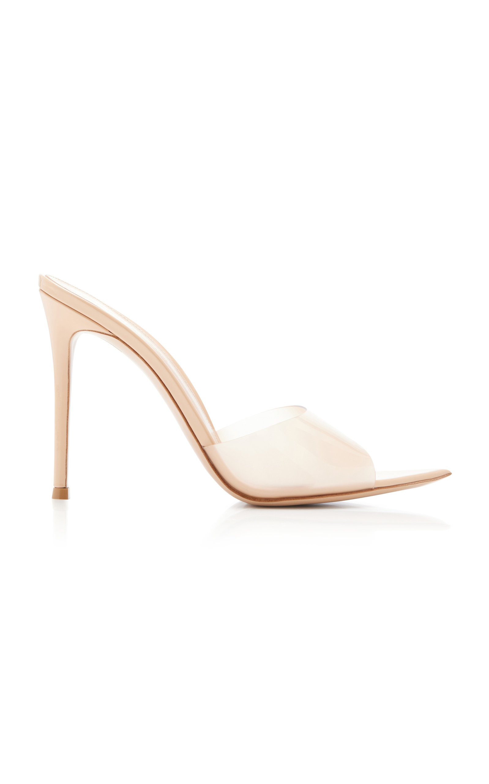 Shop Gianvito Rossi Elle Pvc; Leather Mules In Neutral