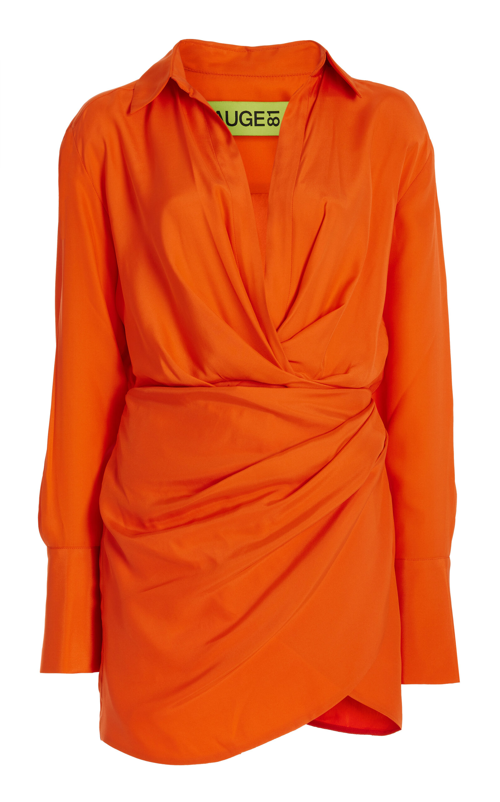Gauge81 Naha Silk Mini Wrap Dress In Mandarin