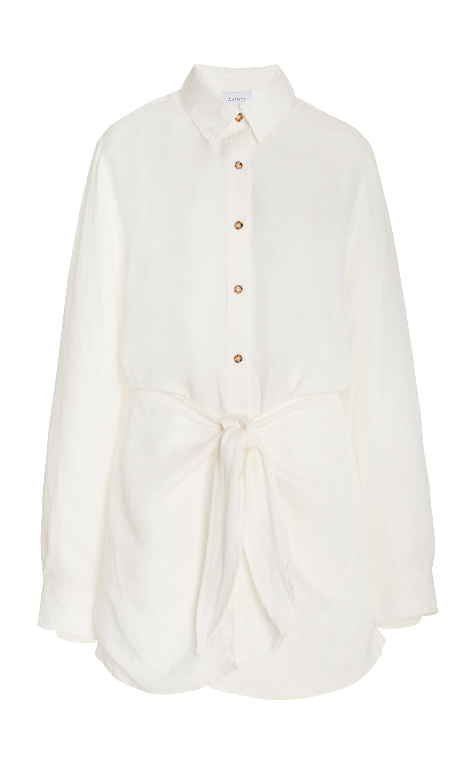 The L.A. Linen-Blend Mini Wrap Shirt Dress
