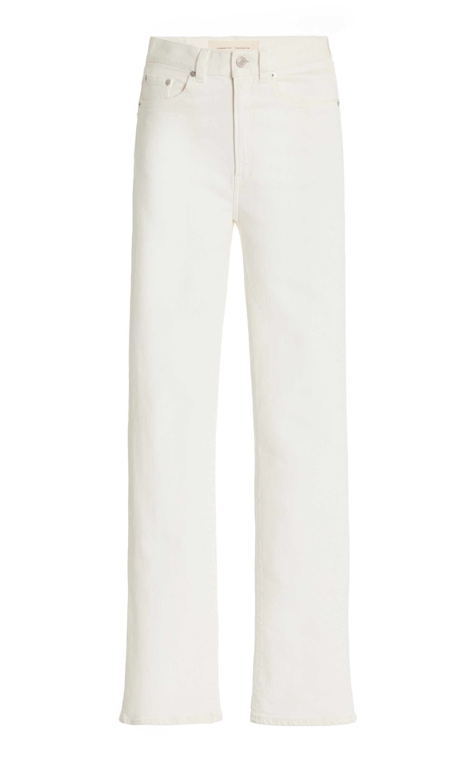 Shop Jeanerica Eiffel Stretch High-rise Straight-leg Jeans In White