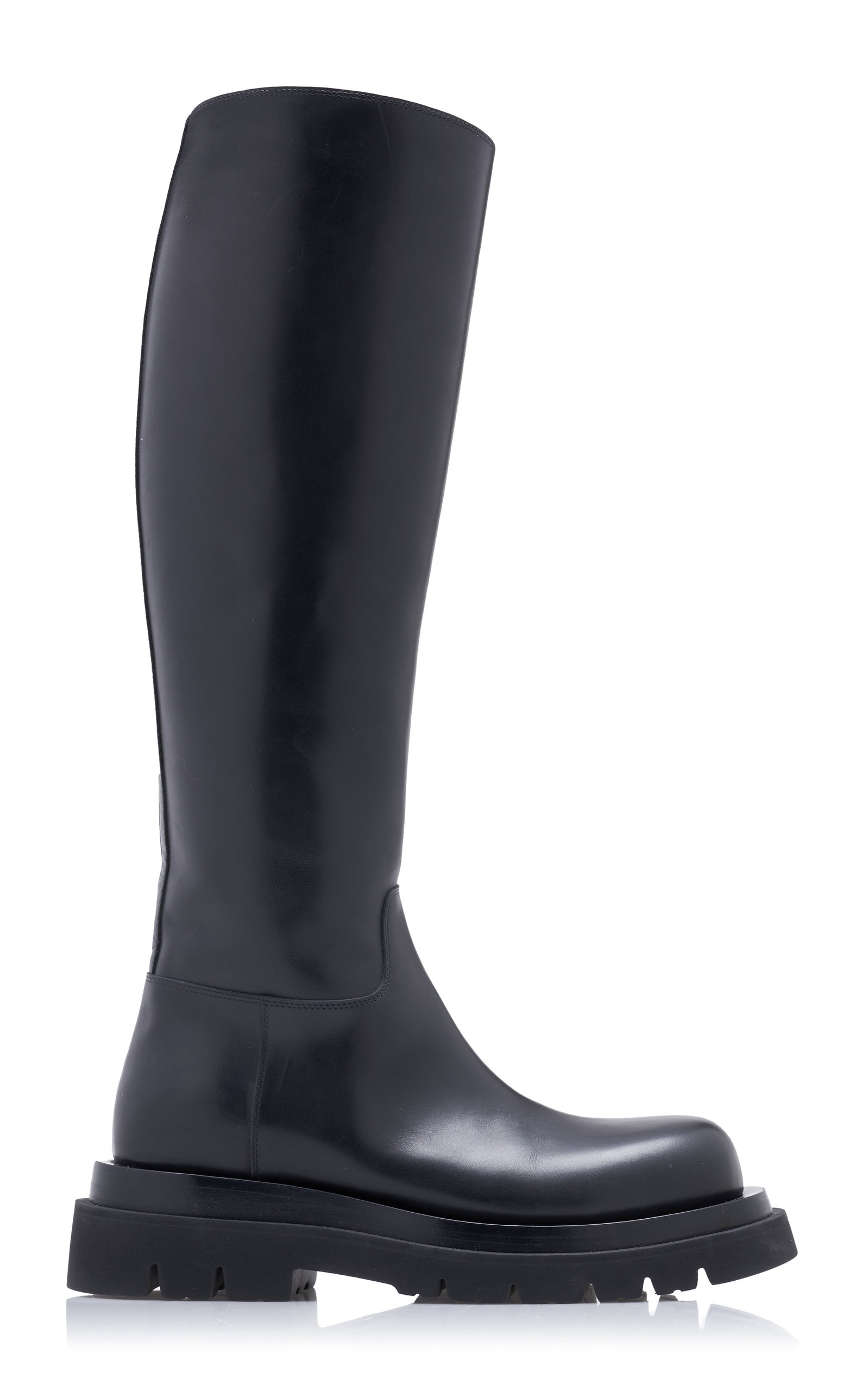 Bottega Veneta Lug-Sole Leather Knee Boots