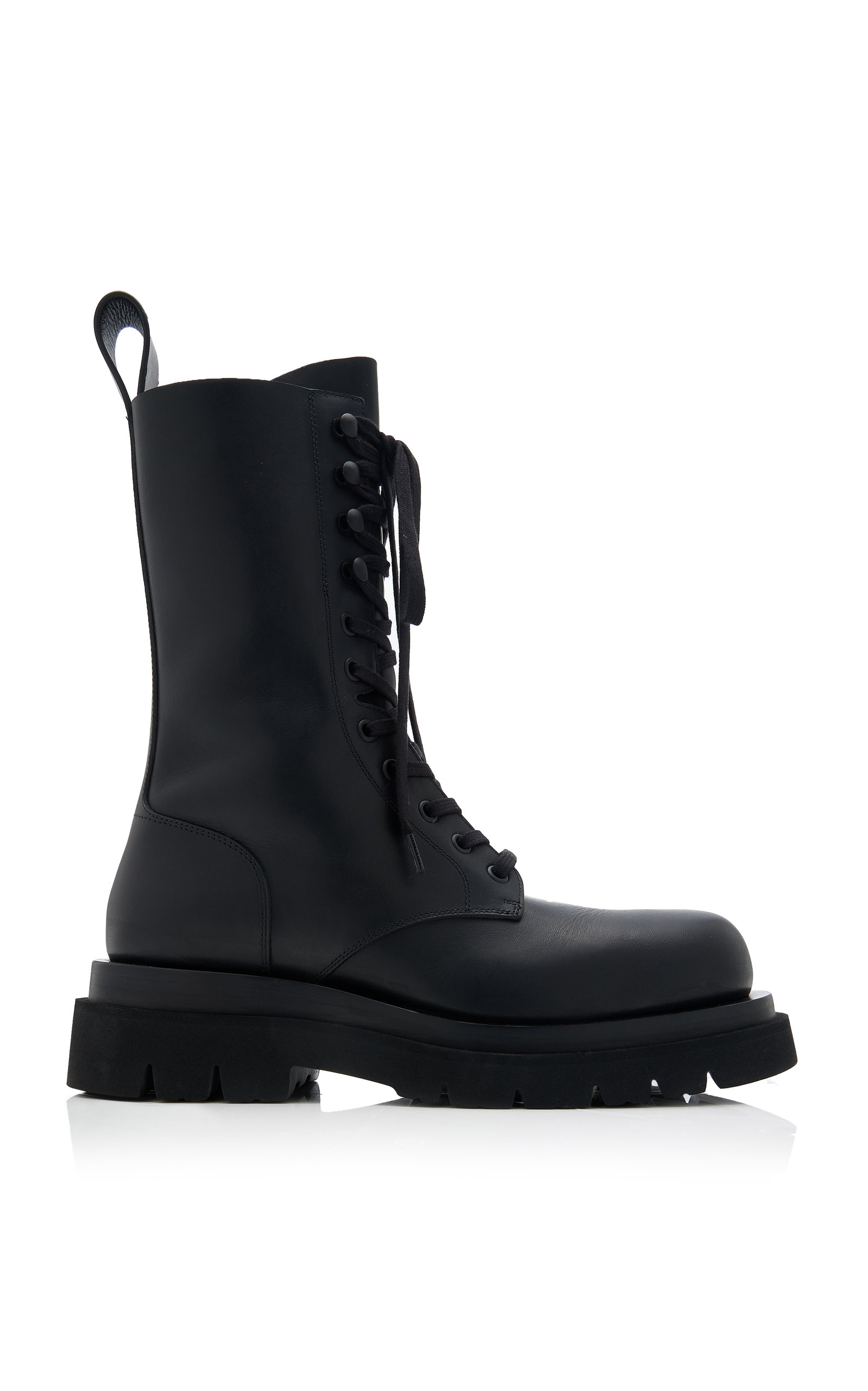 Bottega Veneta Lug Lace-Up Boot Military Calf