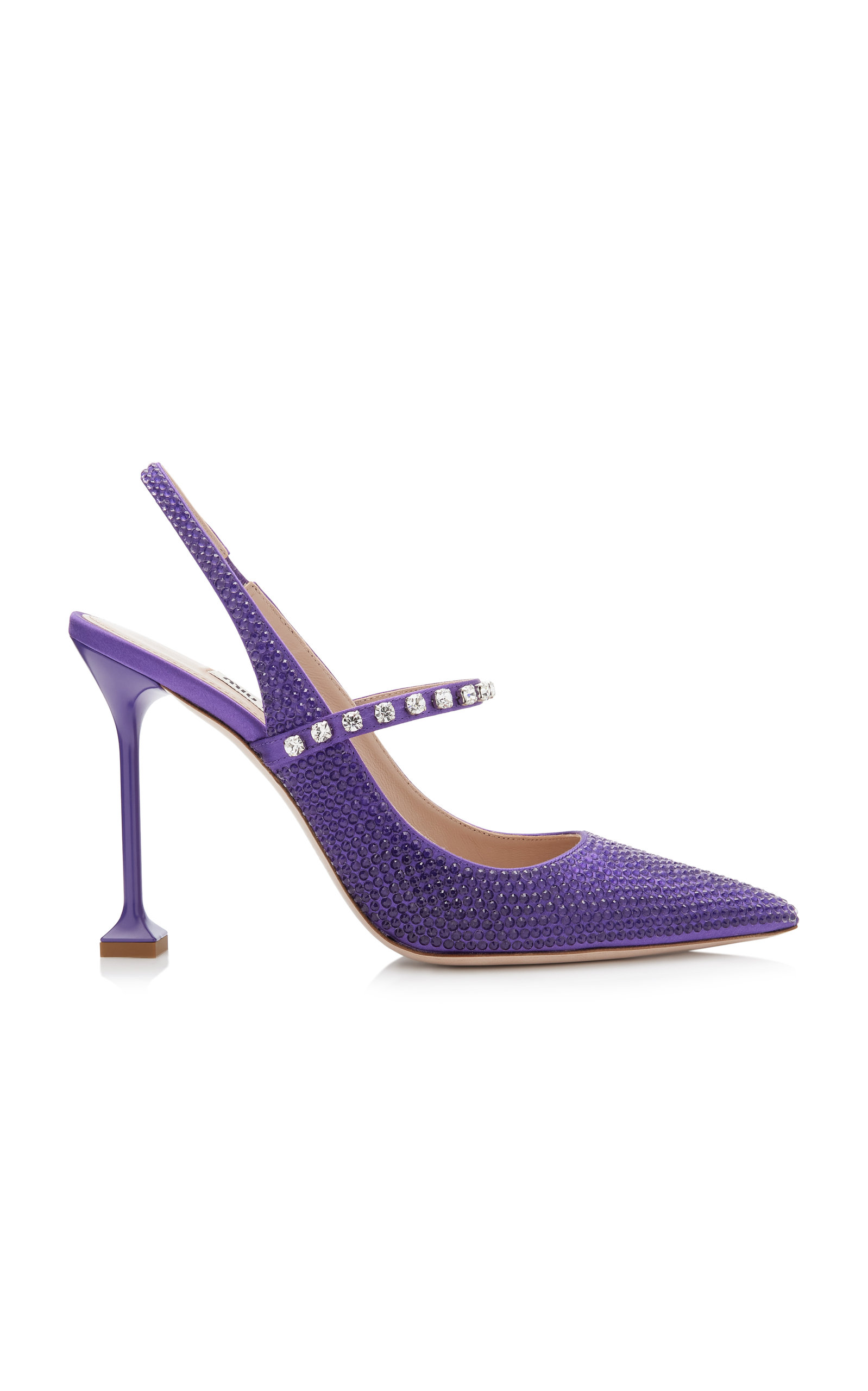 Miu Miu Decolleté Crystal Slingback Pumps