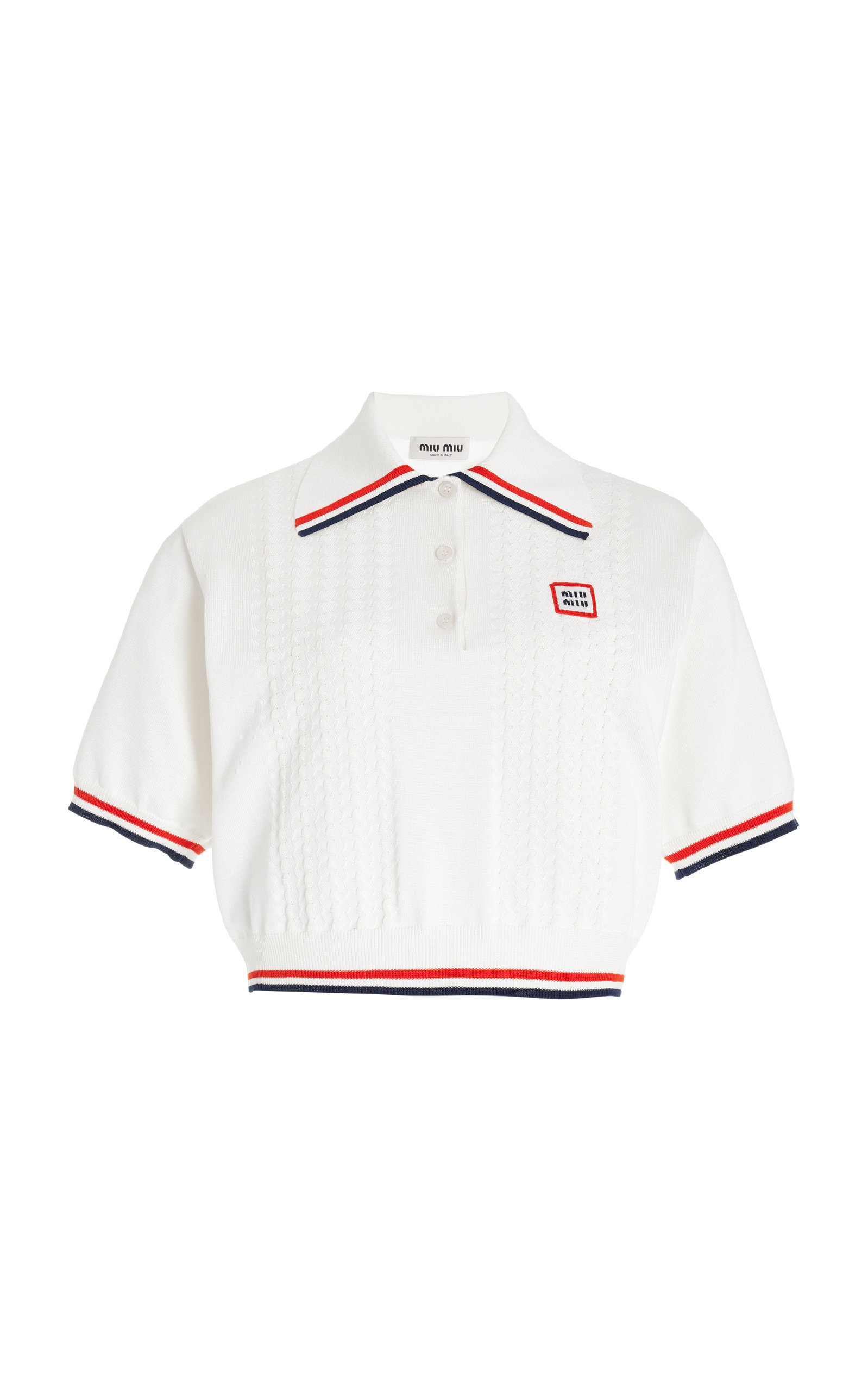 Miu Miu Silk-Cotton Polo Sweater - Women's Clothing