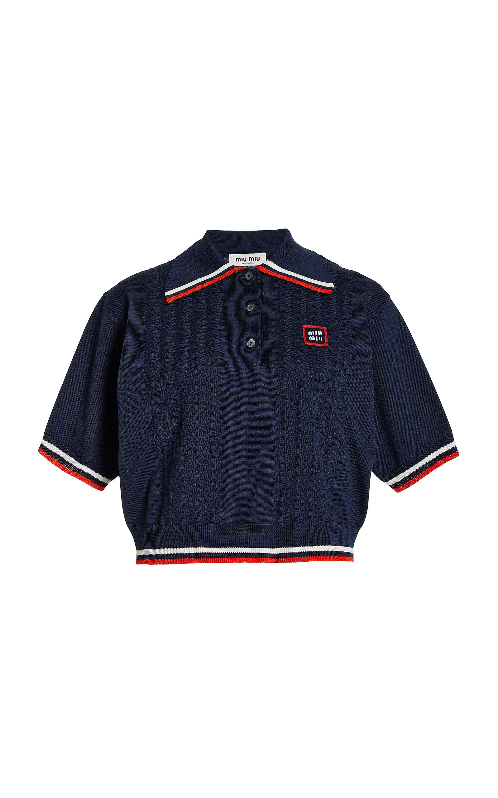 Miu Miu Silk-Cotton Polo Sweater