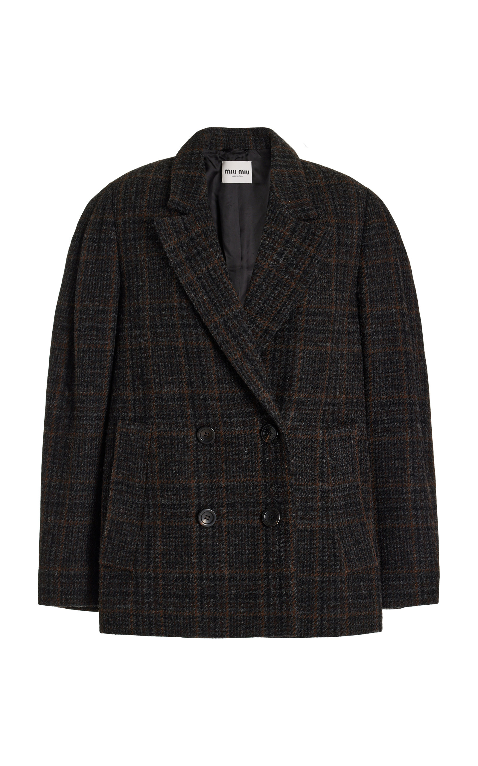 Miu Miu Oversized Plaid Double-Breasted Blazer