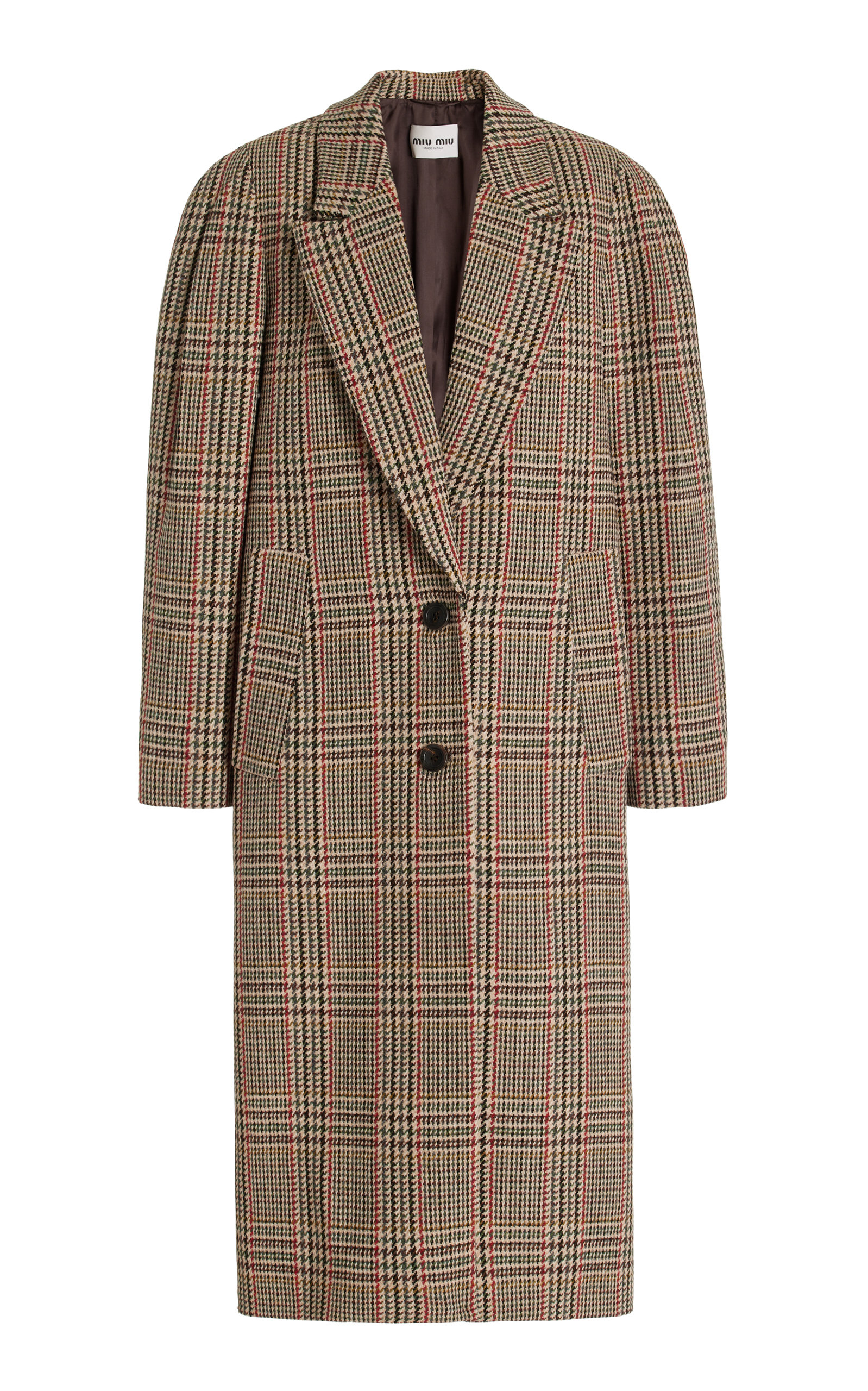 Miu Miu Single-Breasted Tartan Coat