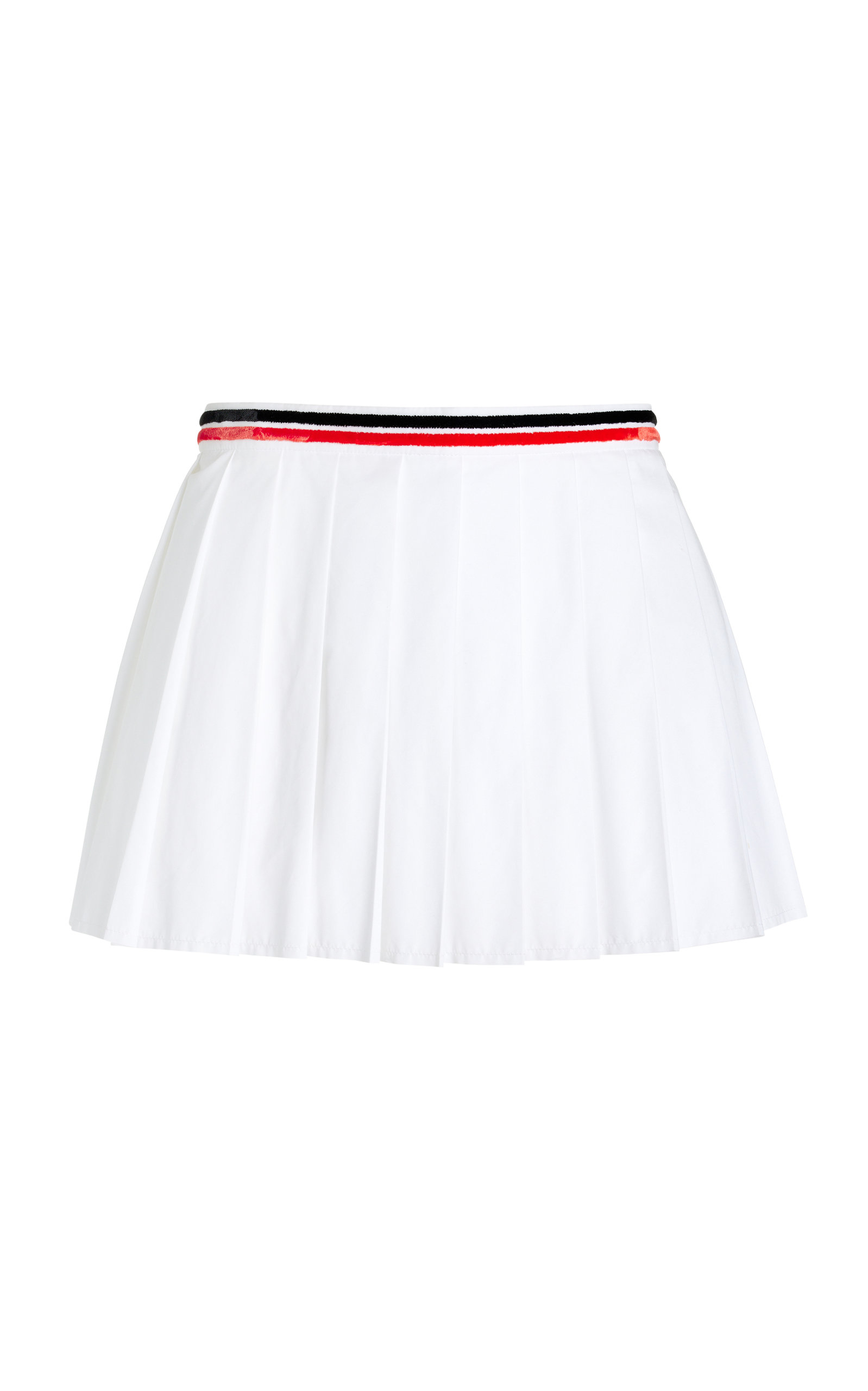 Miu Miu - Pleated Poplin Mini Skirt - White - IT 38 - Moda Operandi