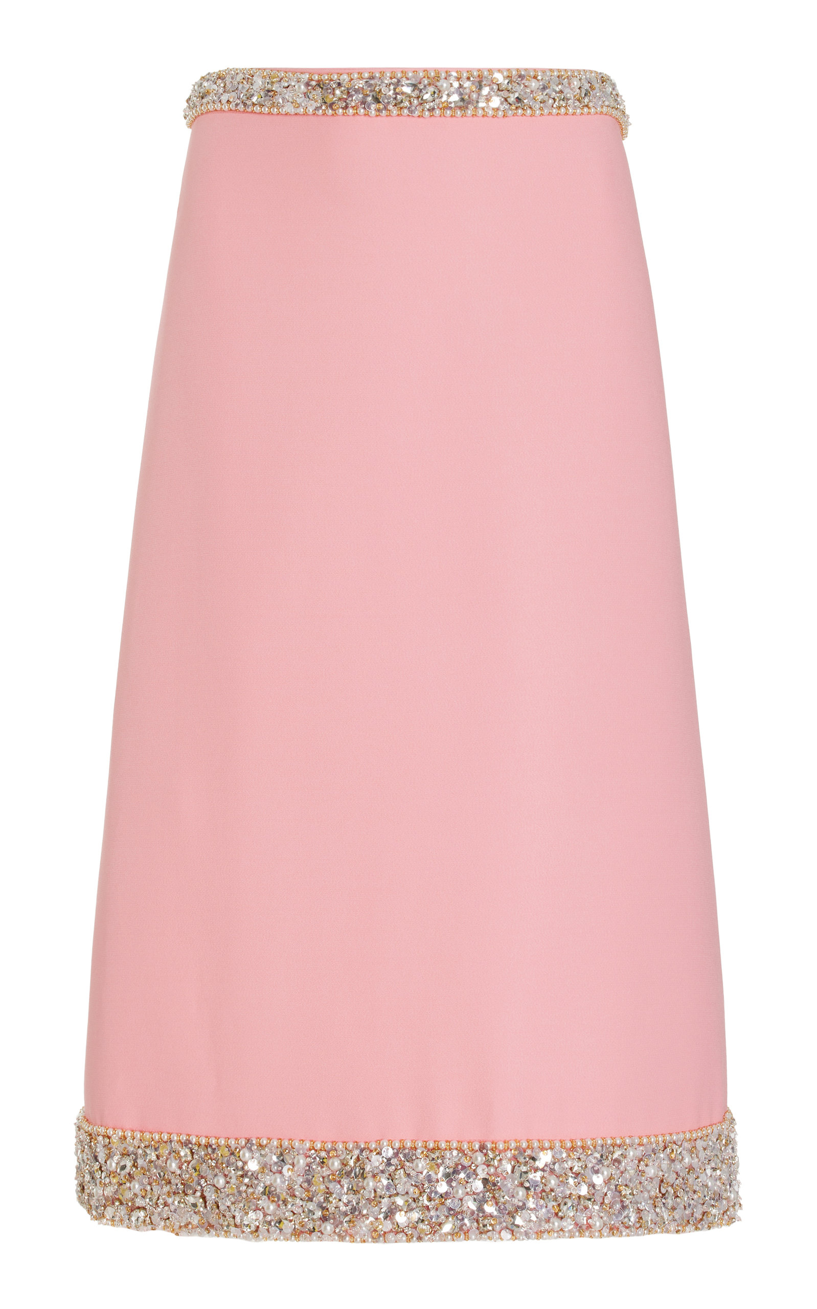 Embellished Cady Midi Skirt