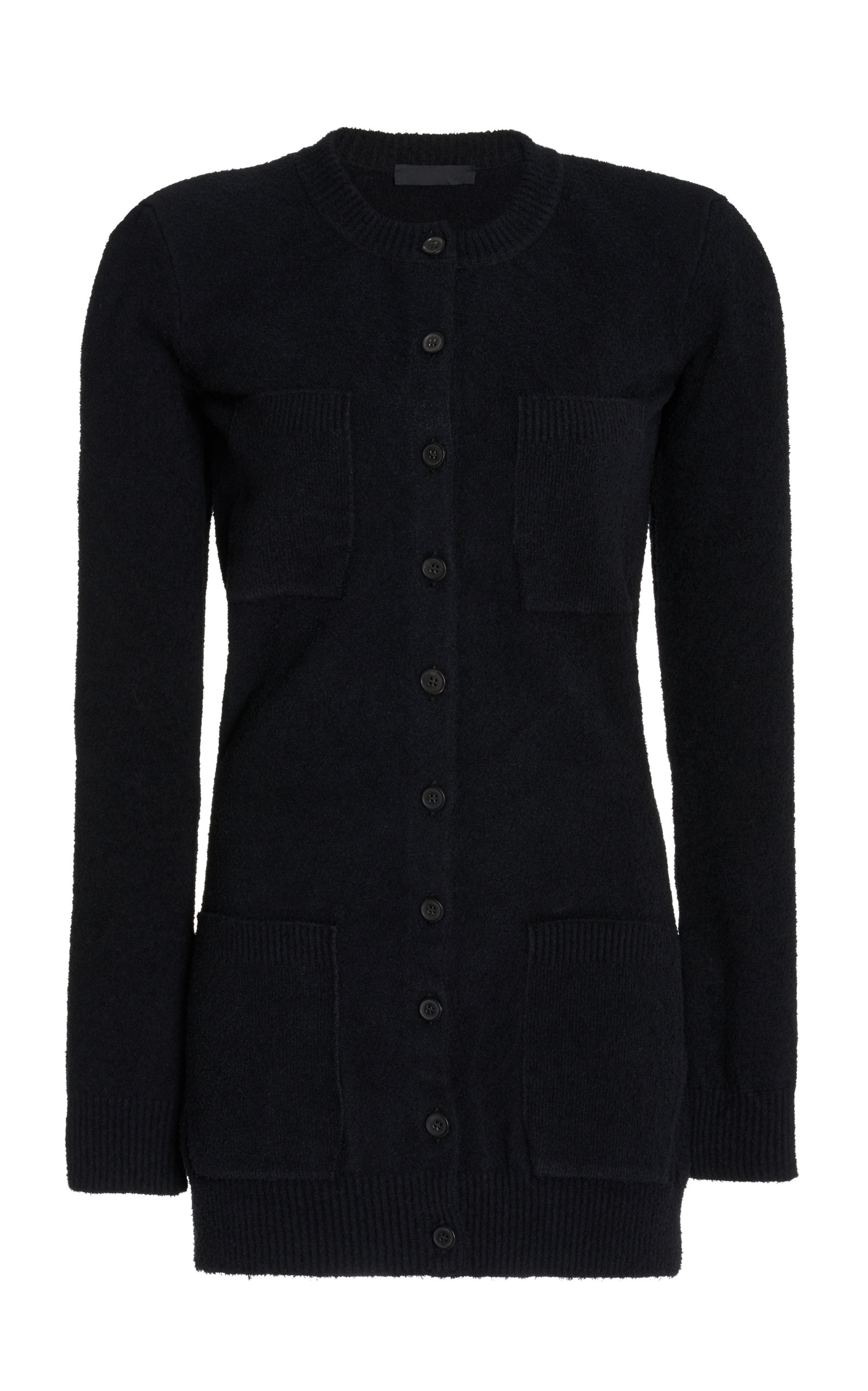 Wardrobe.nyc Padded-shoulder Button-up Cardigan In Black