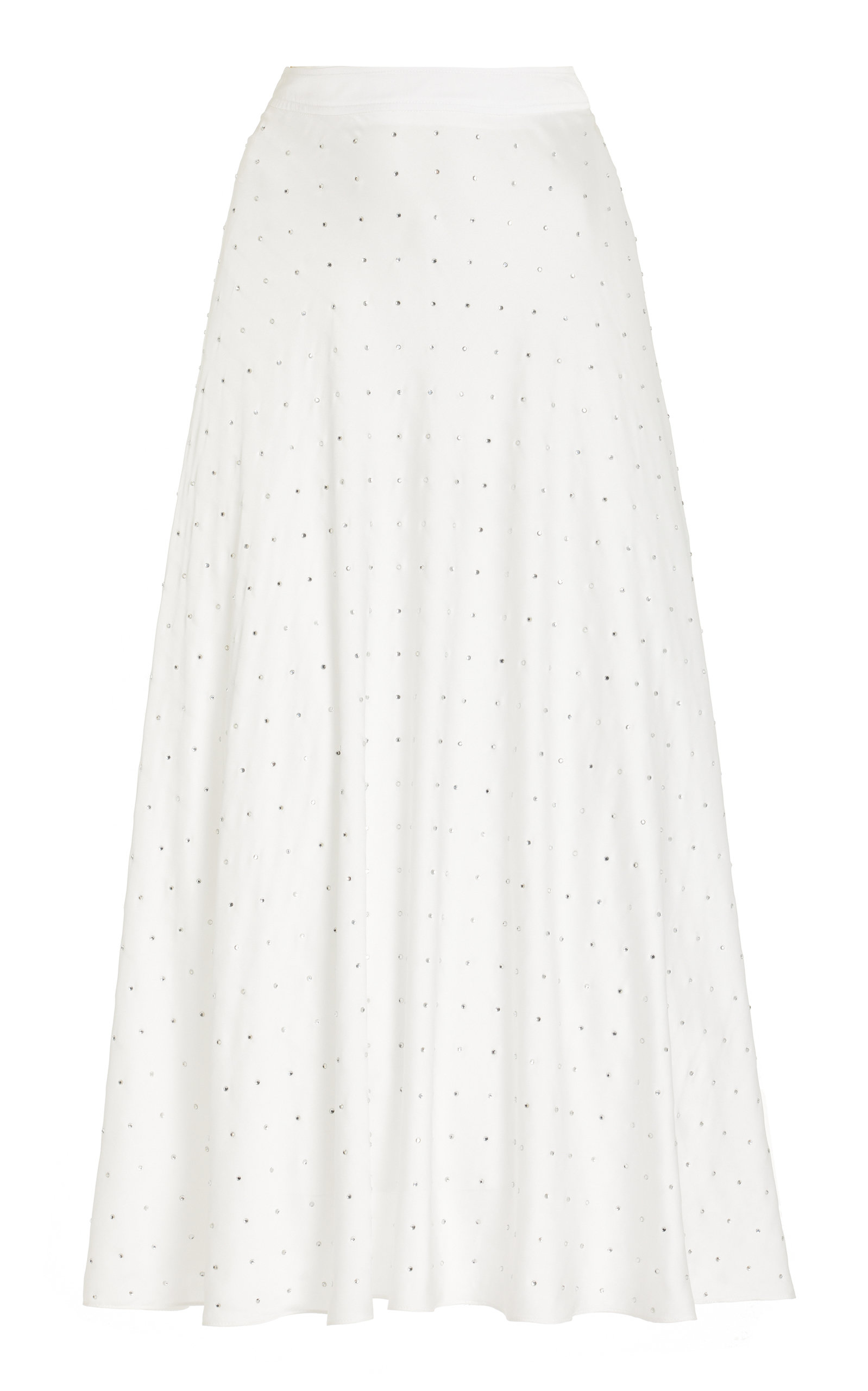 Paco Rabanne - Women's Exclusive Crystal-Embellished Satin Maxi Skirt - White - FR 34 - Moda Operandi