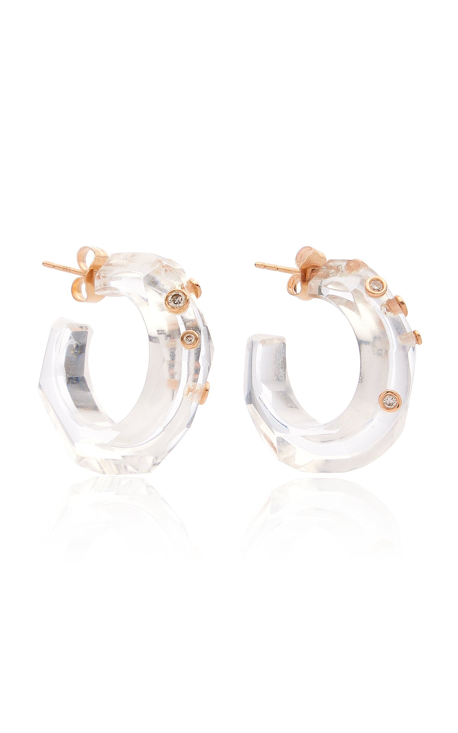 Bleecker & Prince Women's Milk & Honey 14K Rose Gold Crystal Earrings