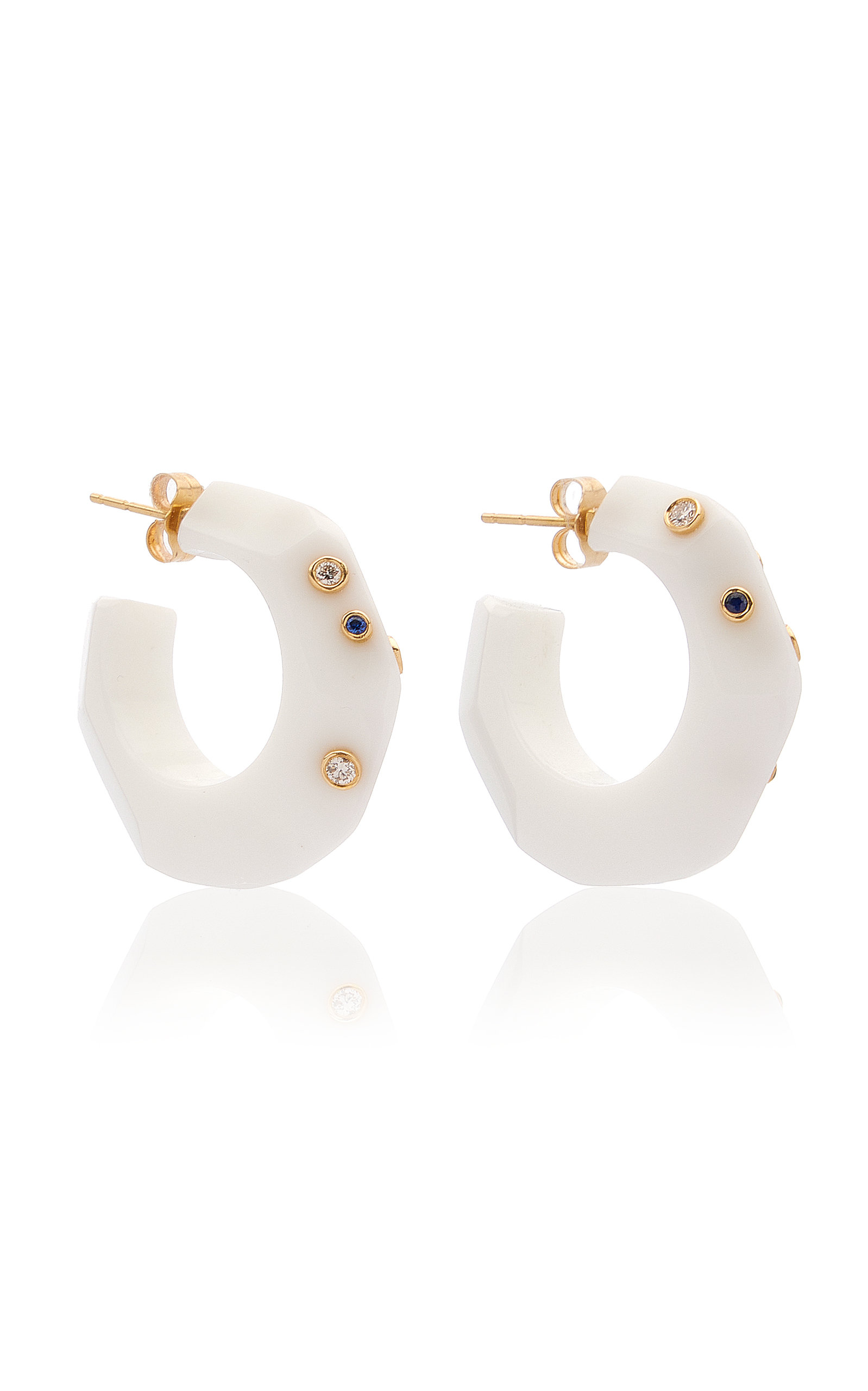 Bleecker & Prince Women's Corn Flakes 14K Yellow Gold Onyx Earrings