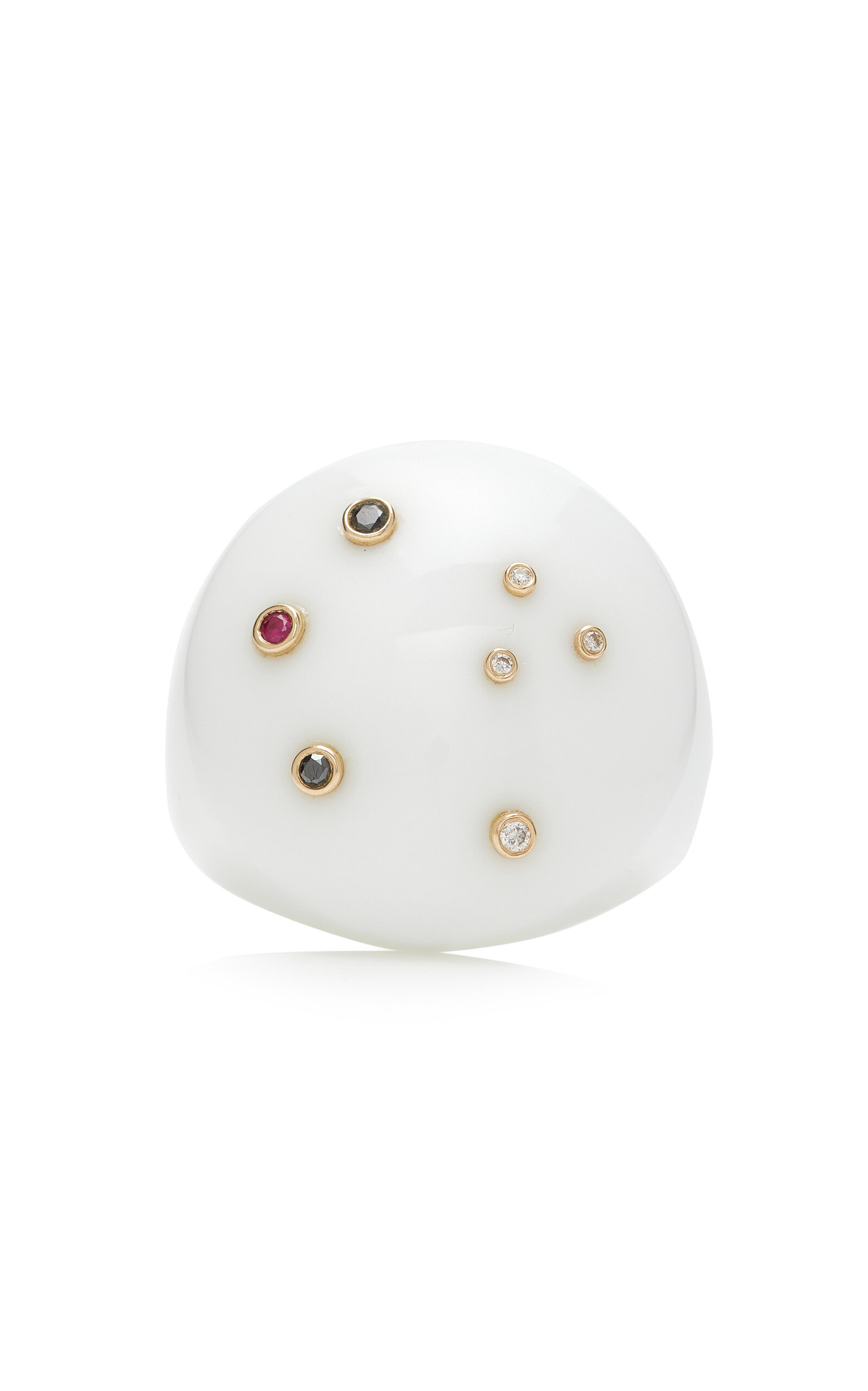 Bleecker & Prince Women's Mini Sky 14K Yellow Gold Onyx Bubble Ring