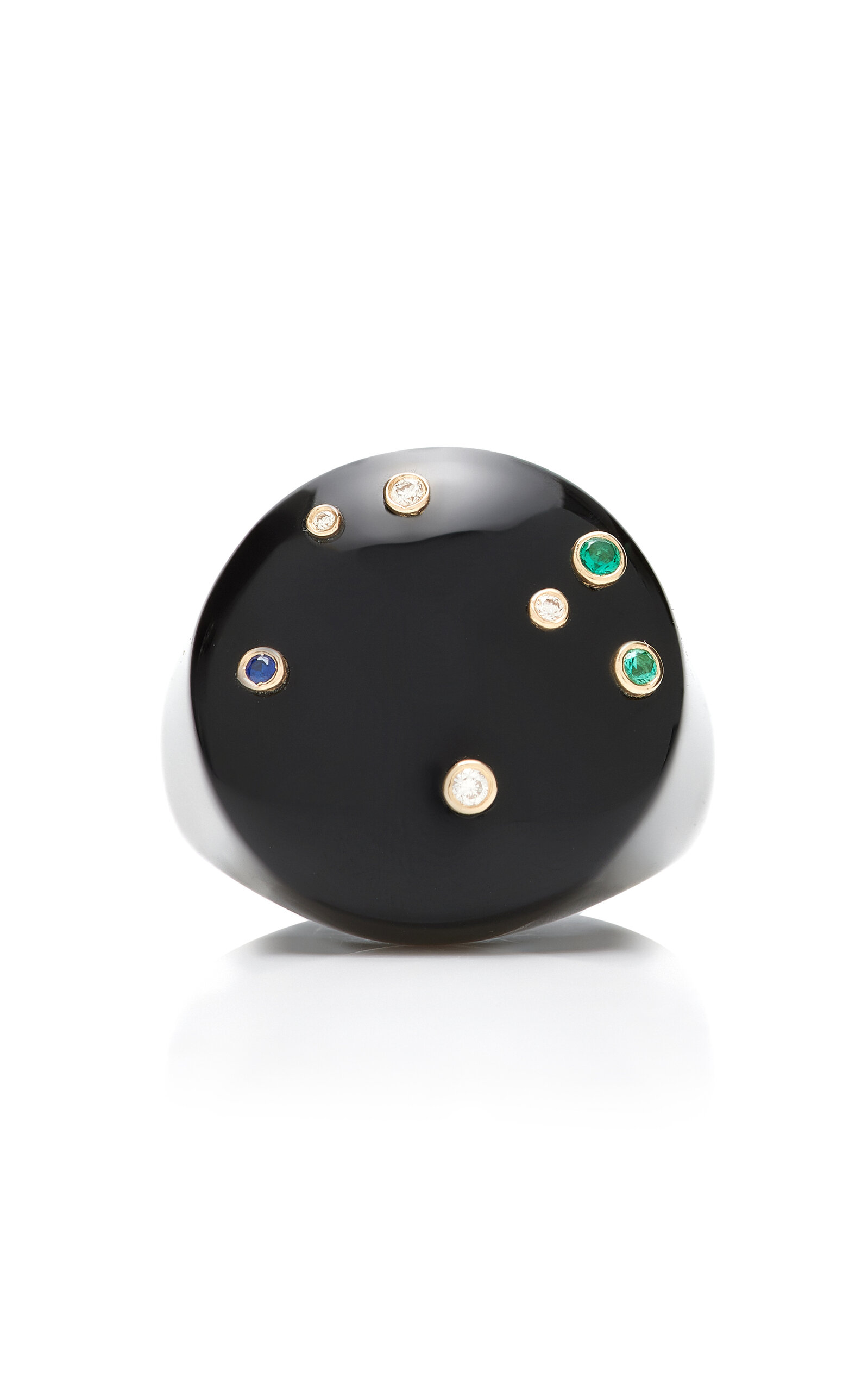 Bleecker & Prince Women's Mini Sky 14K Yellow Gold Onyx Bubble Ring