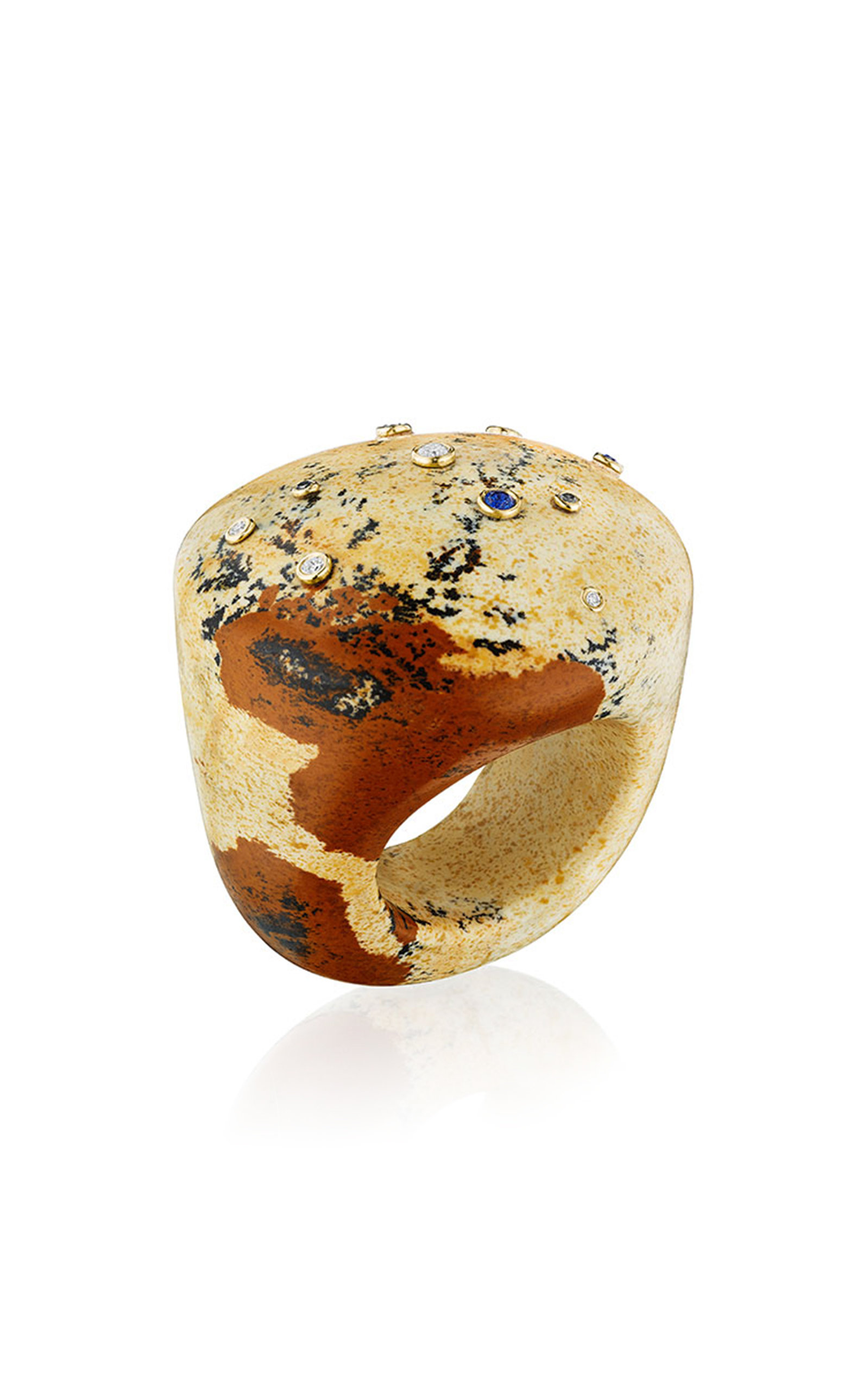 Bleecker & Prince Women's Sky 14K Yellow Gold Jasper Bubble Ring