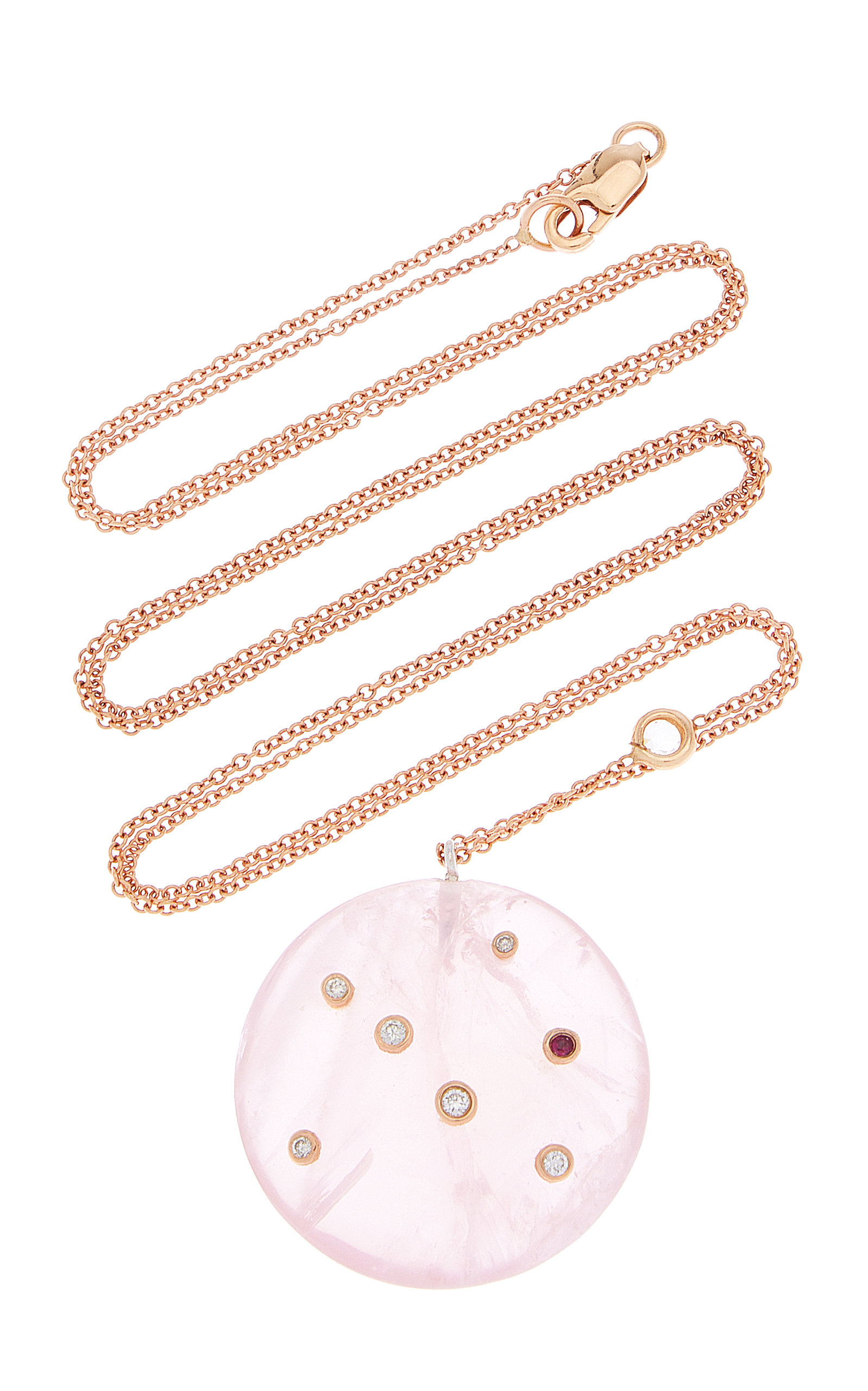 Bleecker & Prince Women's Mini Constellation 14K Rose Gold Quartz Necklace