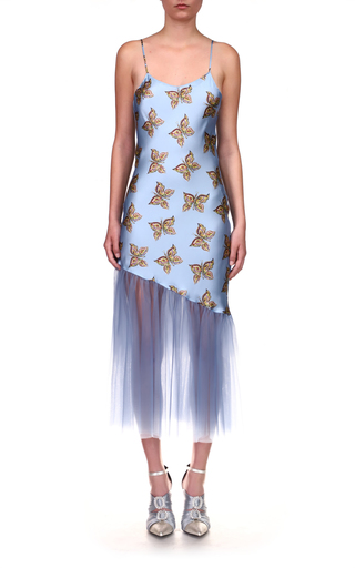 Asymmetric Printed Silk-Blend Slip Dress展示图
