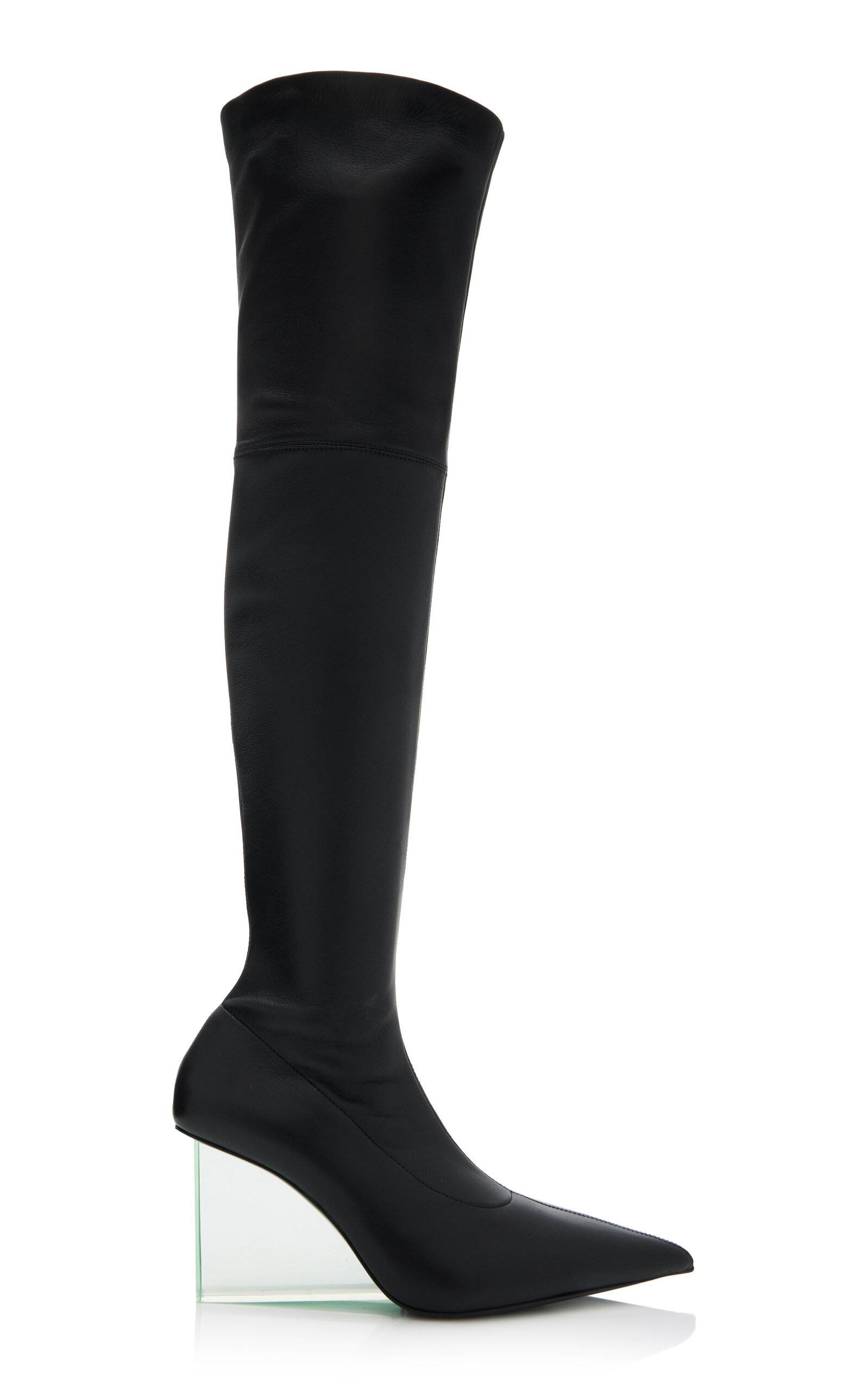 Arielle Baron Exclusive Glass Works Leather Boots In Black