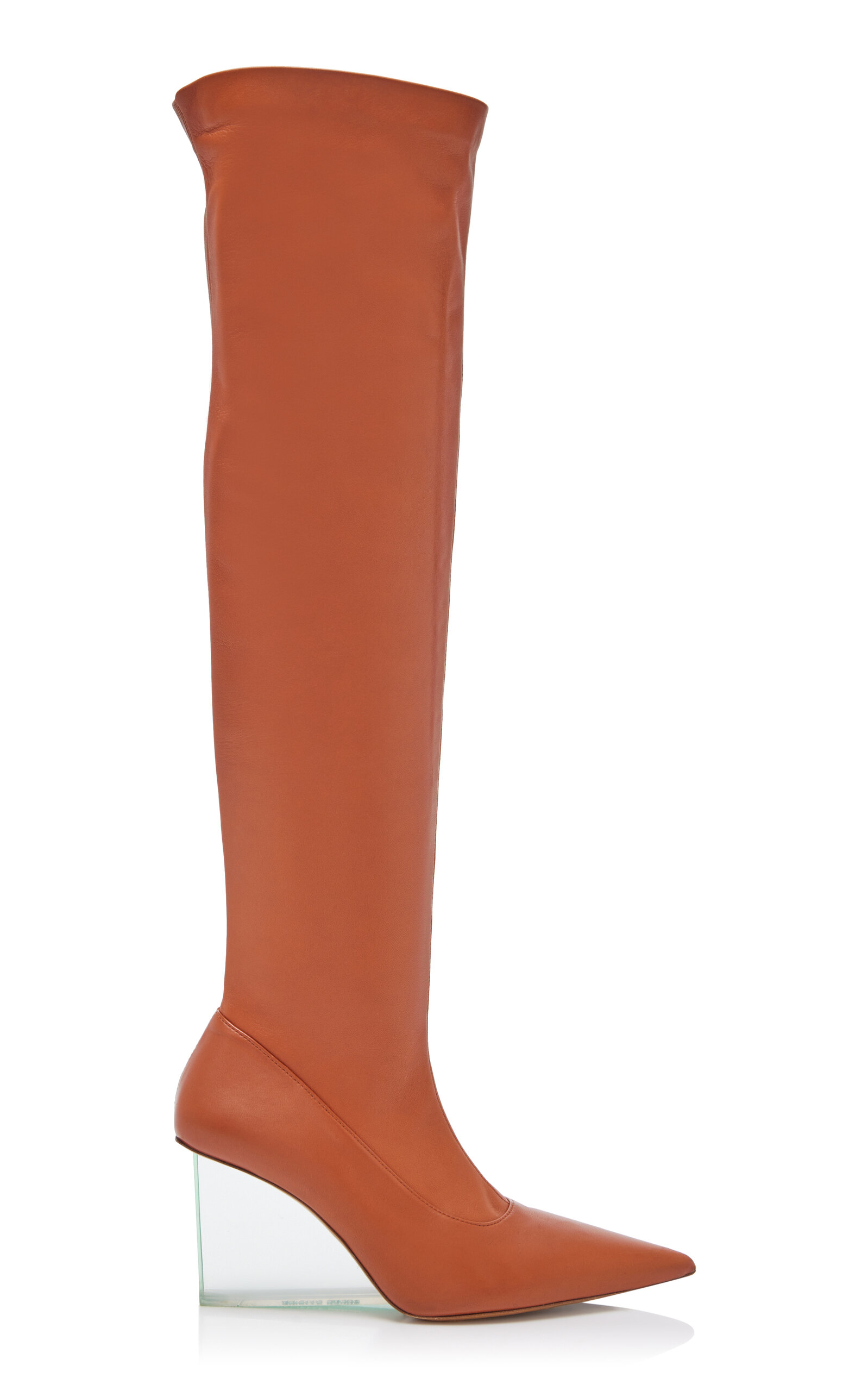 Arielle Baron Exclusive Glass Works Leather Boots In Brown