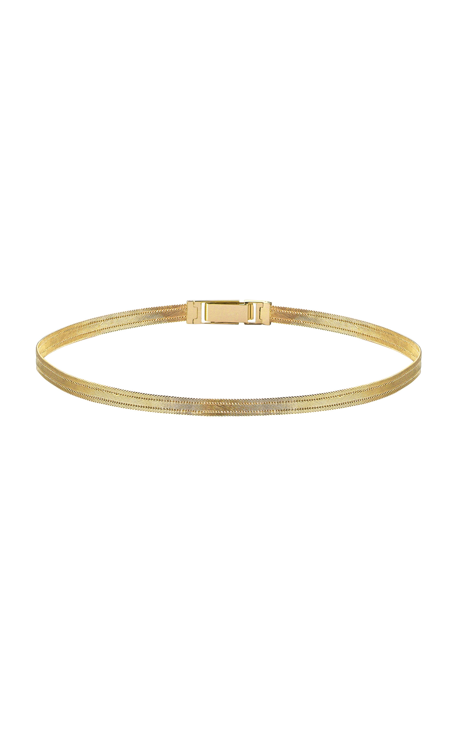 Large Three Line 14K Yellow Gold Choker