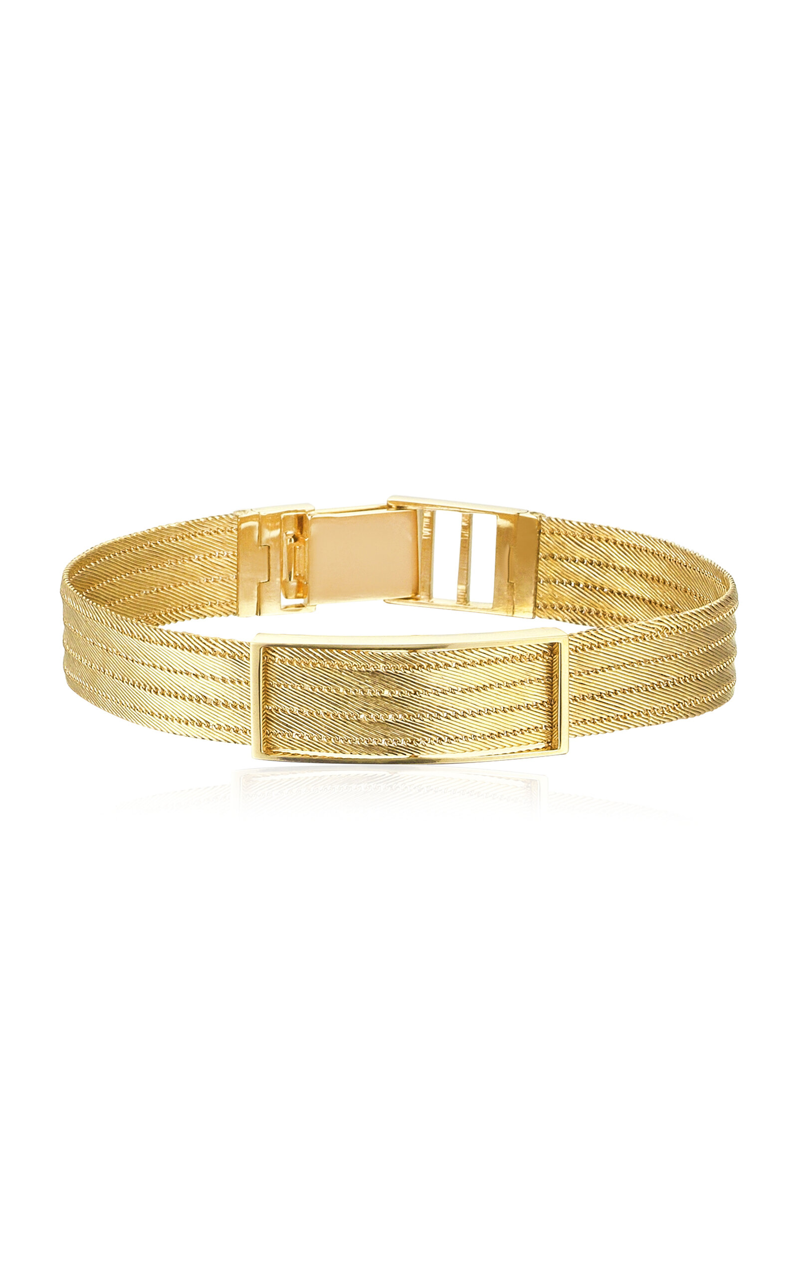 Her Story Large Buckle 14k Yellow Gold Bracelet