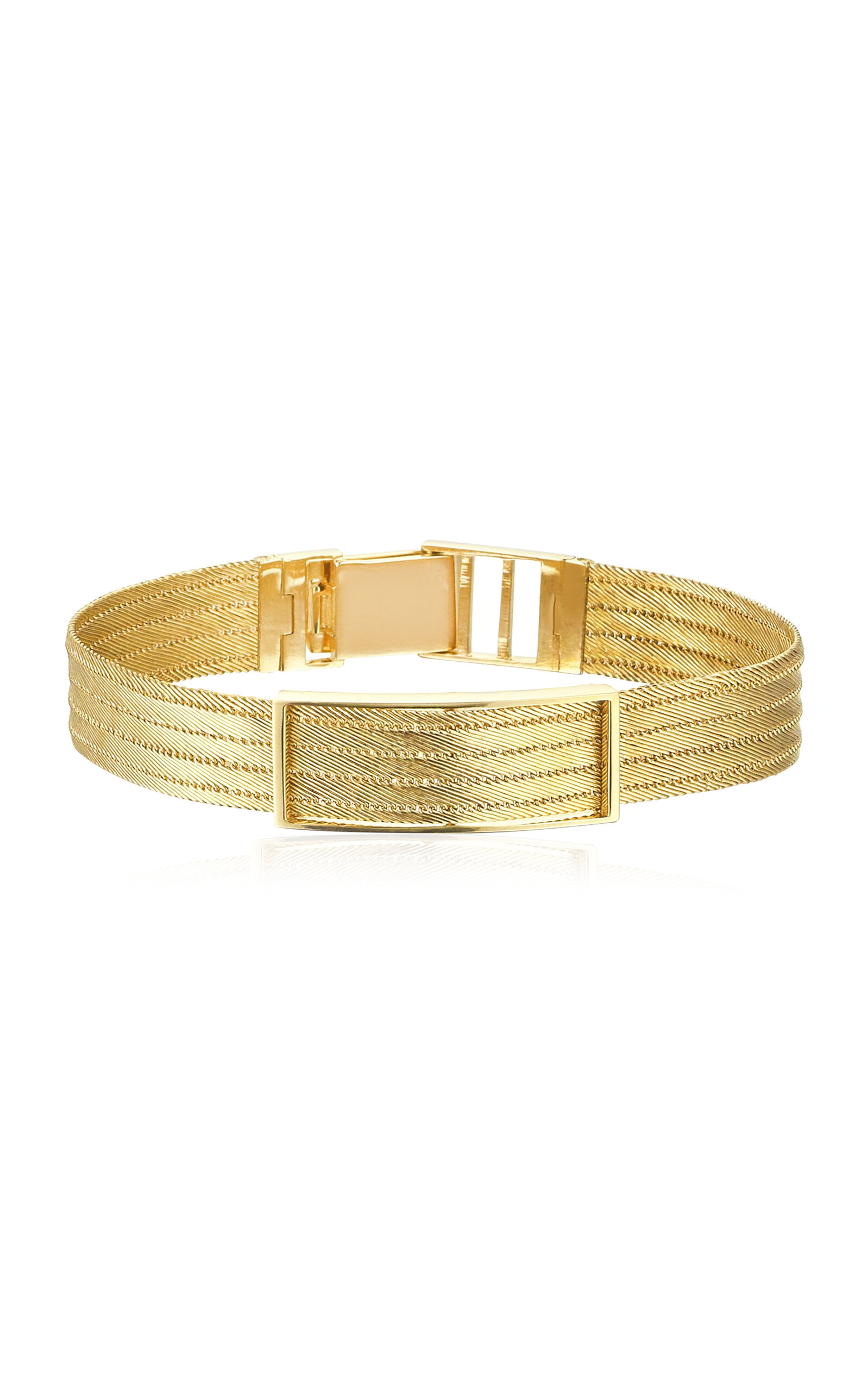 Large Buckle 14K Yellow Gold Bracelet