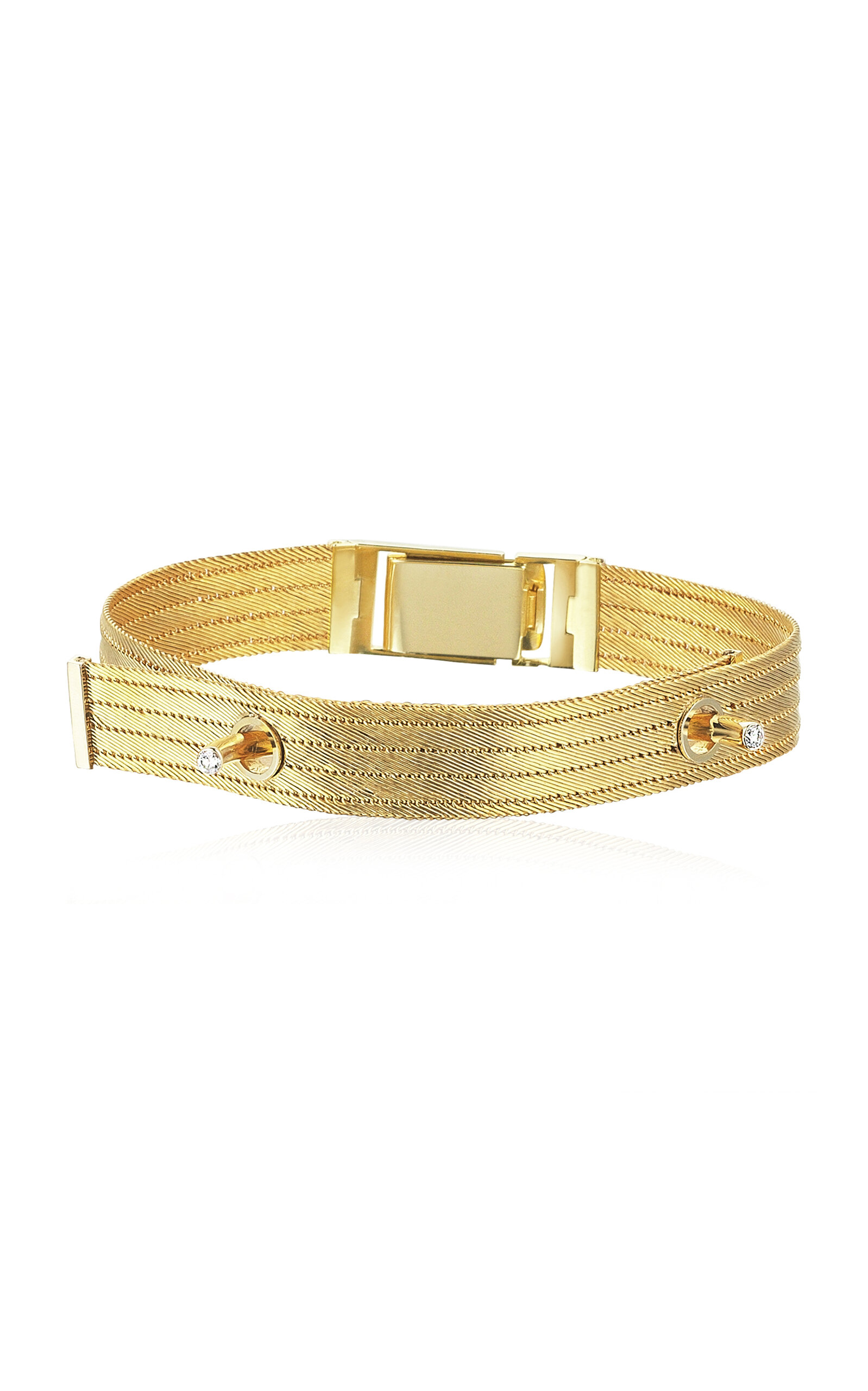 Her Story Women's Small Bold 14K Yellow Gold Diamond Bracelet