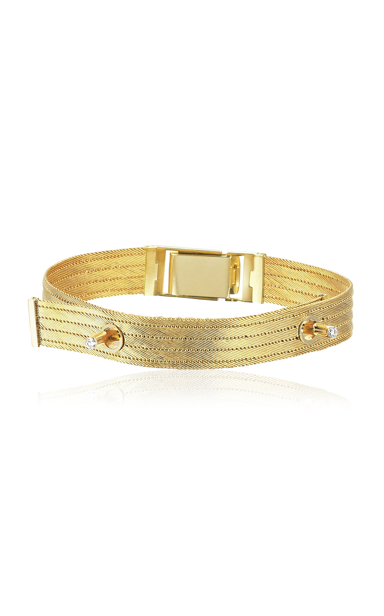 Her Story Women's Large Bold 14K Yellow Gold Diamond Bracelet