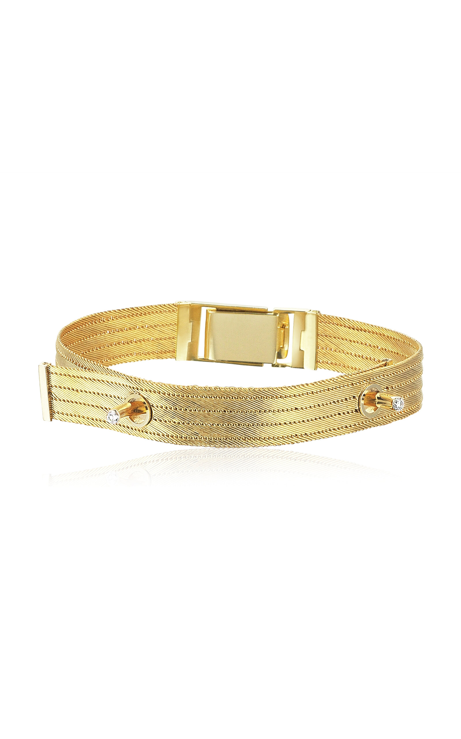 Her Story Women's XLarge Bold 14K Yellow Gold Diamond Bracelet
