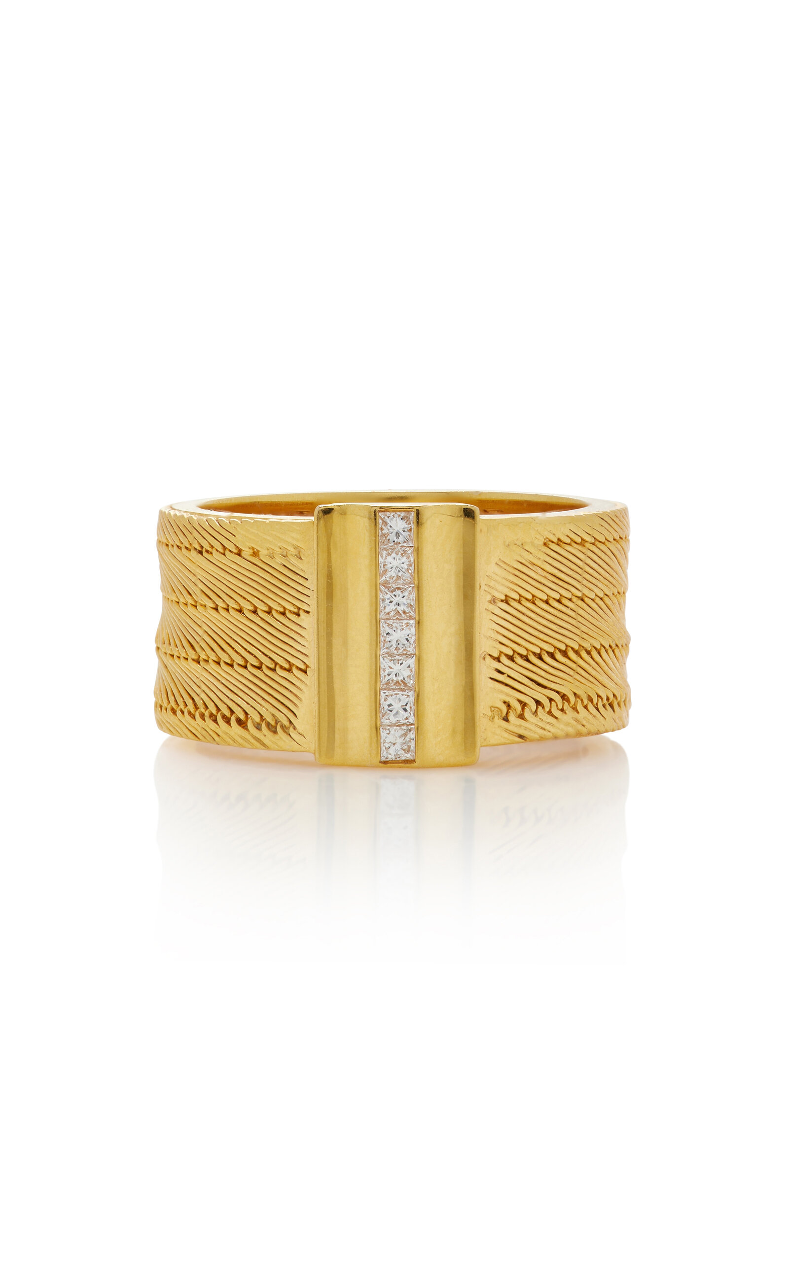 Her Story Five Line 14k Yellow Gold Diamond Ring