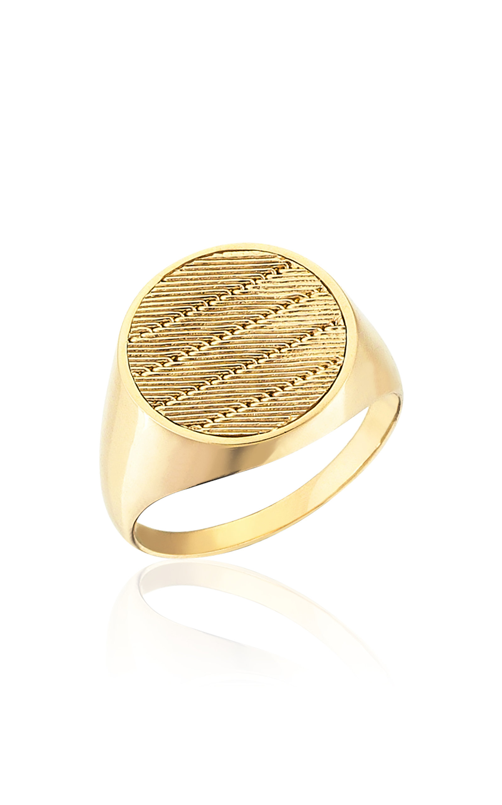 Her Story Women's Round Lines 14k Yellow Gold Ring