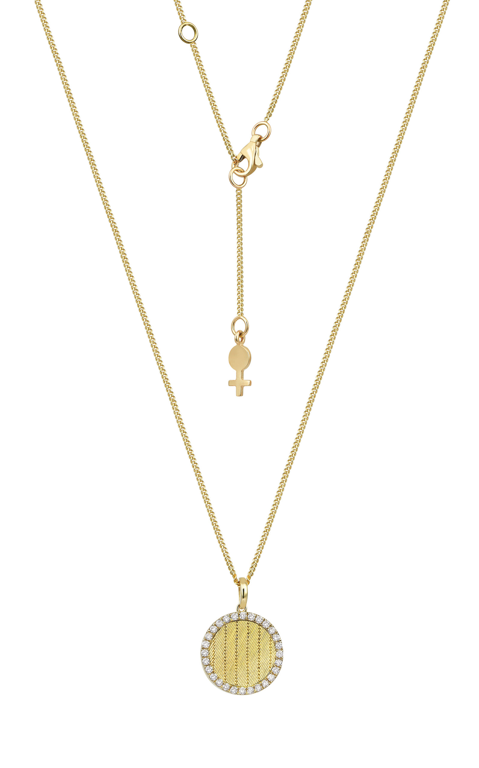 Her Story Women's Round Lines 14K Yellow Gold Diamond Necklace